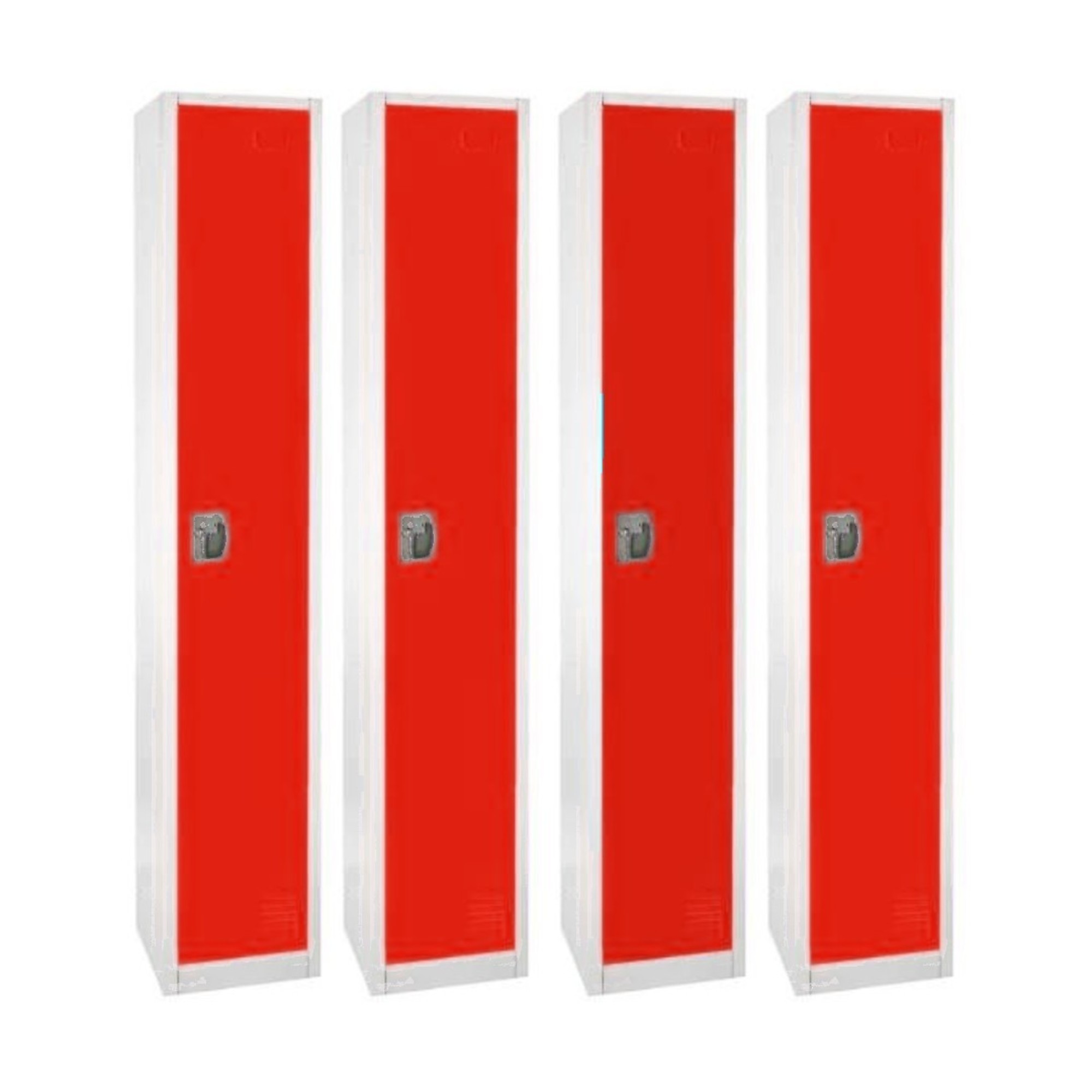 Alpine, 72Inch H 1-Tier Steel Storage Locker, Red, 4-Pack, Height 72 in, Width 12 in, Color Red, Model ADI629-201-RED-4PK