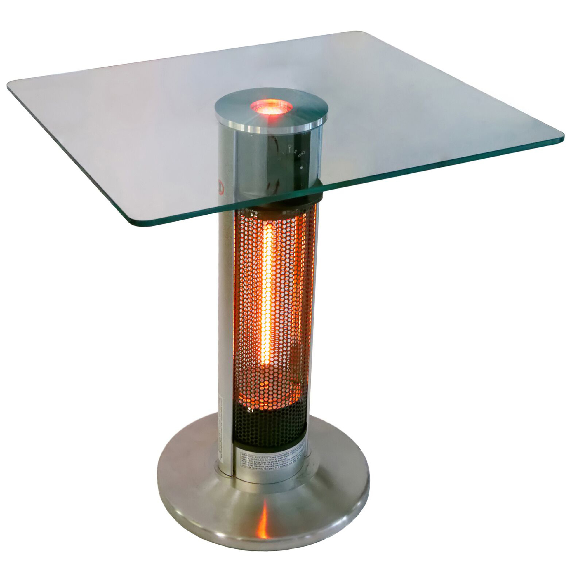 ENERG, Bistro table with patio heat and square glass top, Model HEA-1575J67L-2