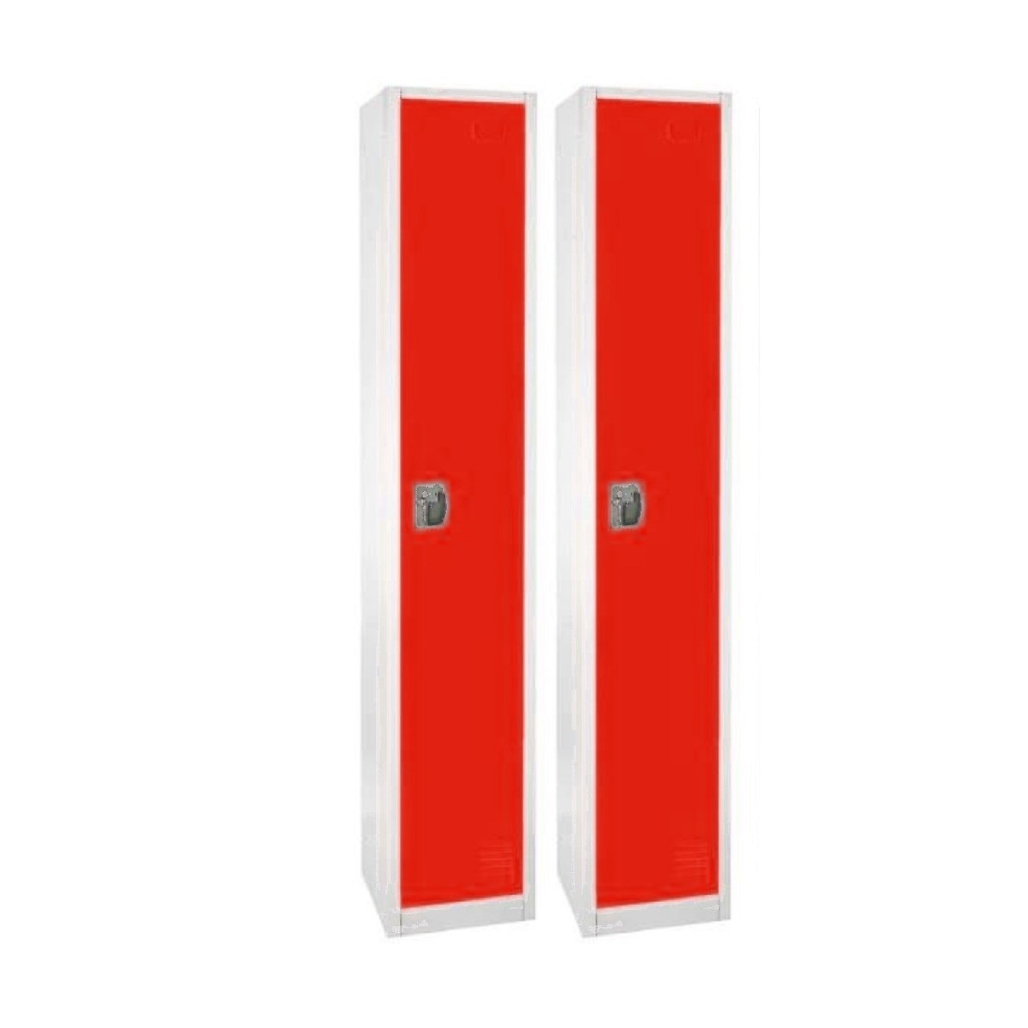 Alpine, 72Inch H 1-Tier Steel Storage Locker, Red, 2-Pack, Height 72 in, Width 12 in, Color Red, Model ADI629-201-RED-2PK