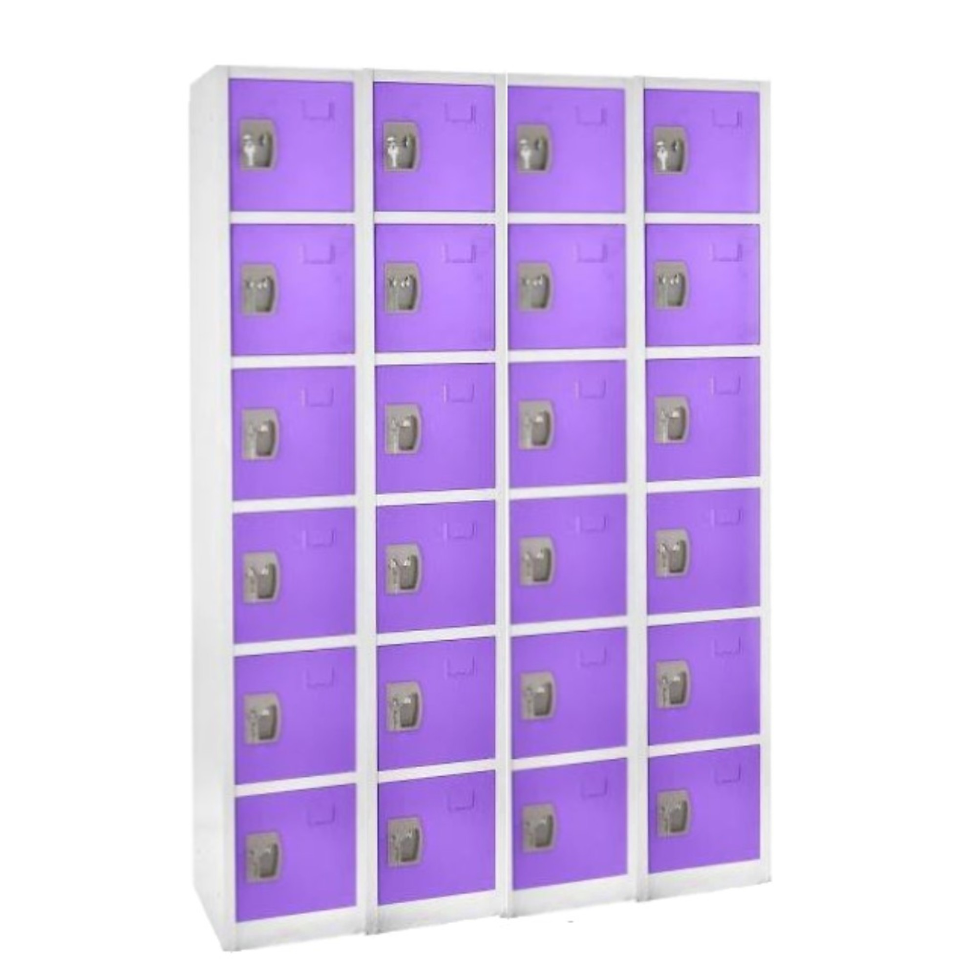 Alpine, 72Inch H 6-Tier Steel Locker, Purple, 4-Pack, Height 72 in, Width 12 in, Color Purple, Model ADI629-206-PUR-4PK