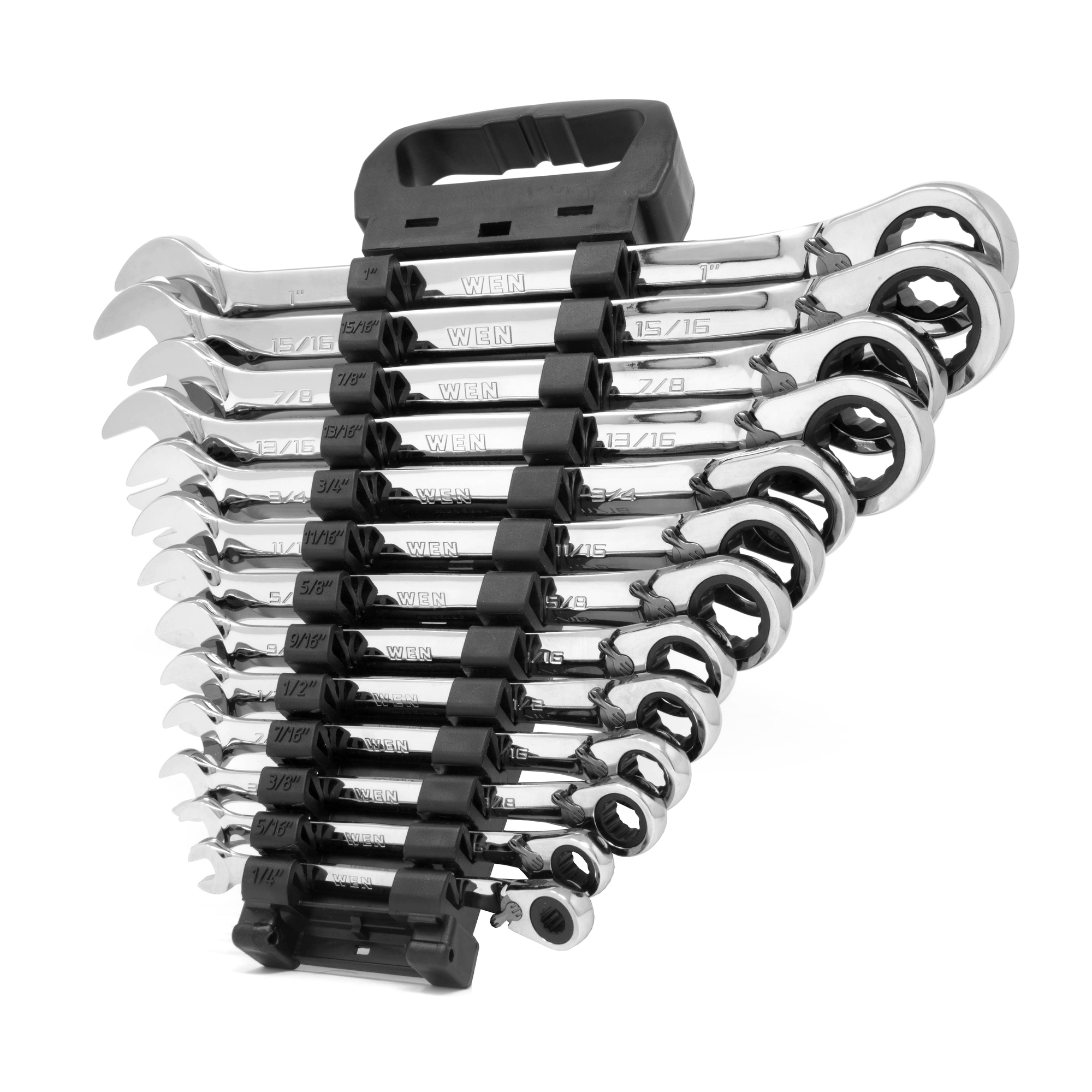 WEN, 13-Pc Reversible Ratcheting SAE Comb. Wrench Set, Pieces (qty.) 13 Measurement Standard Standard (SAE), Model WR132