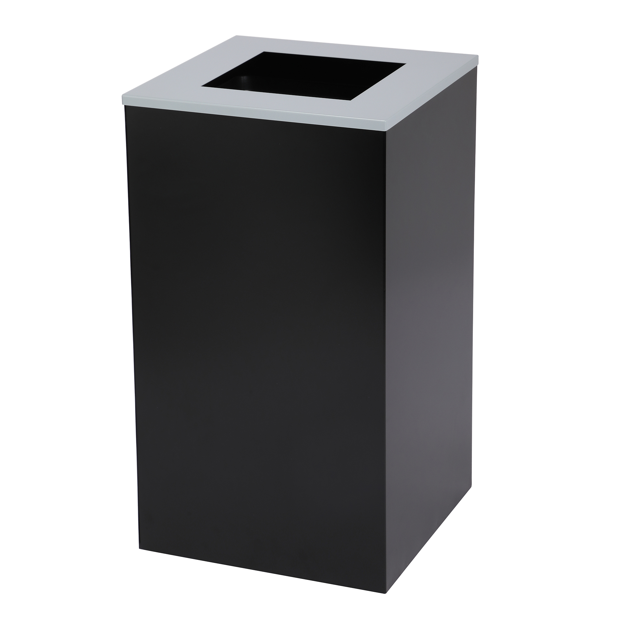 Alpine, 29-Gallon Square Metal Trash Can, Black Bin, Capacity 29 Gal, Model ALP4450-KIT-BLK-S