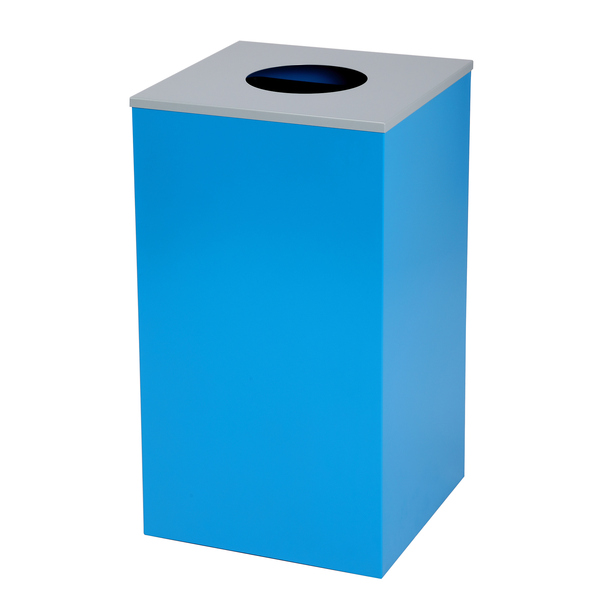 Alpine, 29-Gallon Square Metal Trash Can, Blue Bin, Capacity 29 Gal, Model ALP4450-KIT-BLU-C