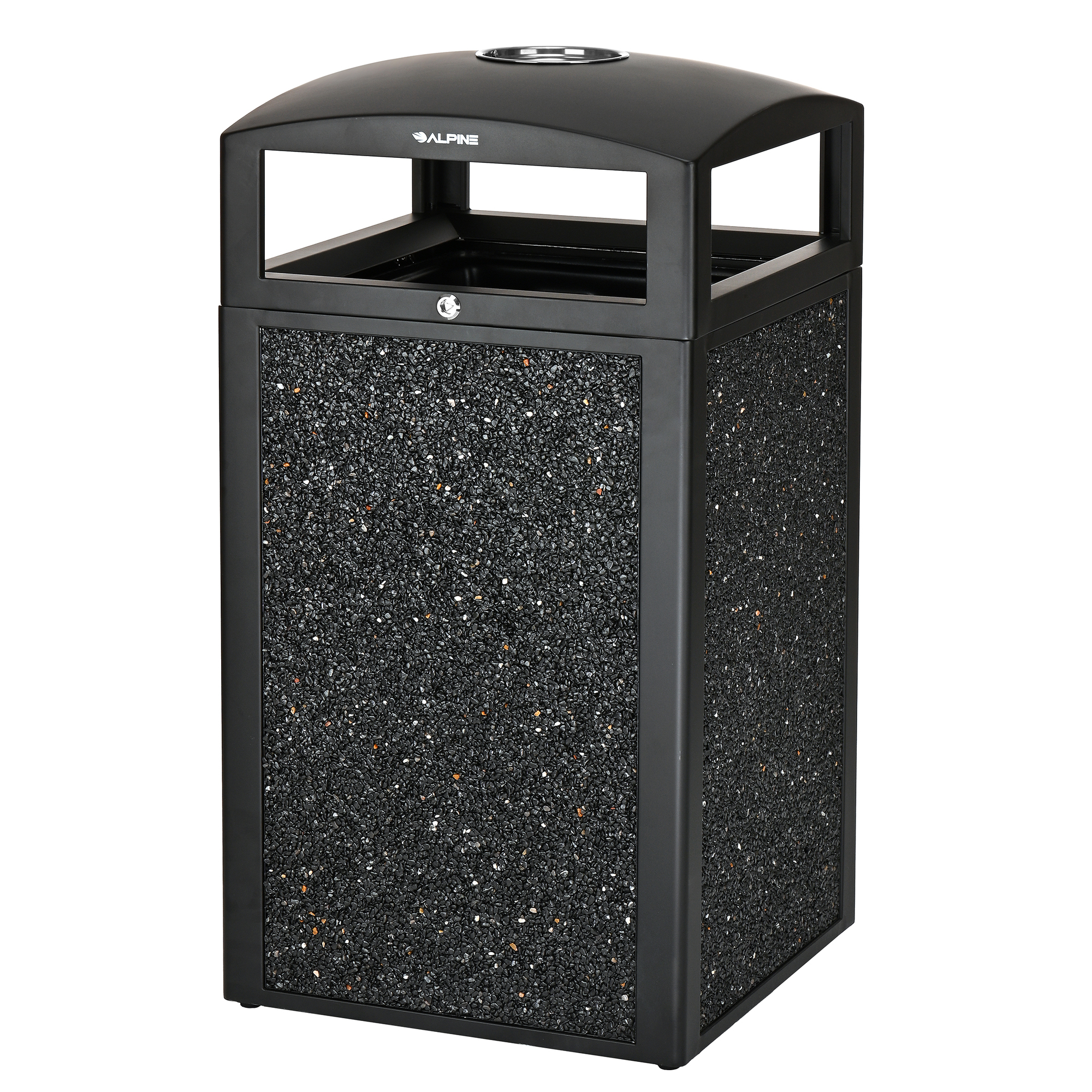 Alpine, 40-Gallon Outdoor Trash Can with Ashtray, Capacity 40 Gal, Model ALP472-40-GRYS