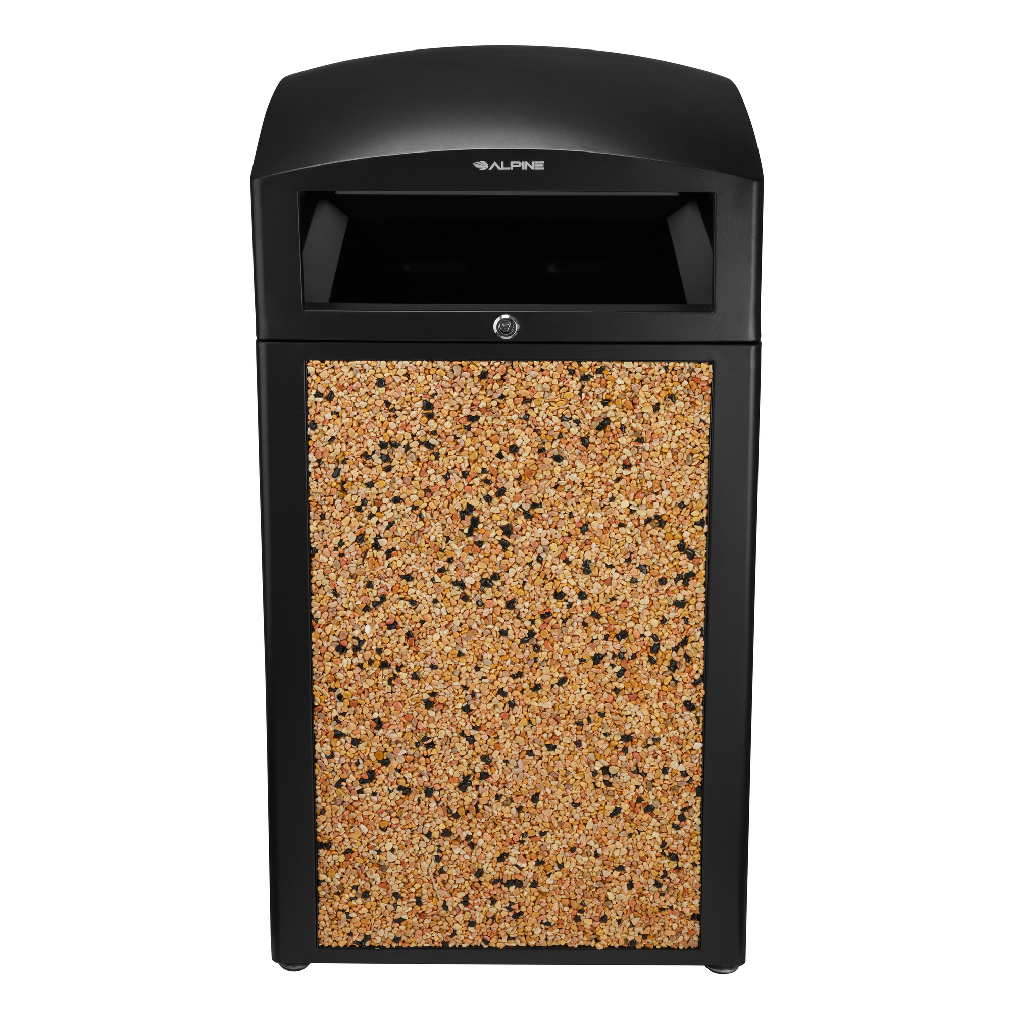 Alpine, 40-Gallon Outdoor Trash Can With Stone Panels, Capacity 40 Gal, Model ALP471-40-STO