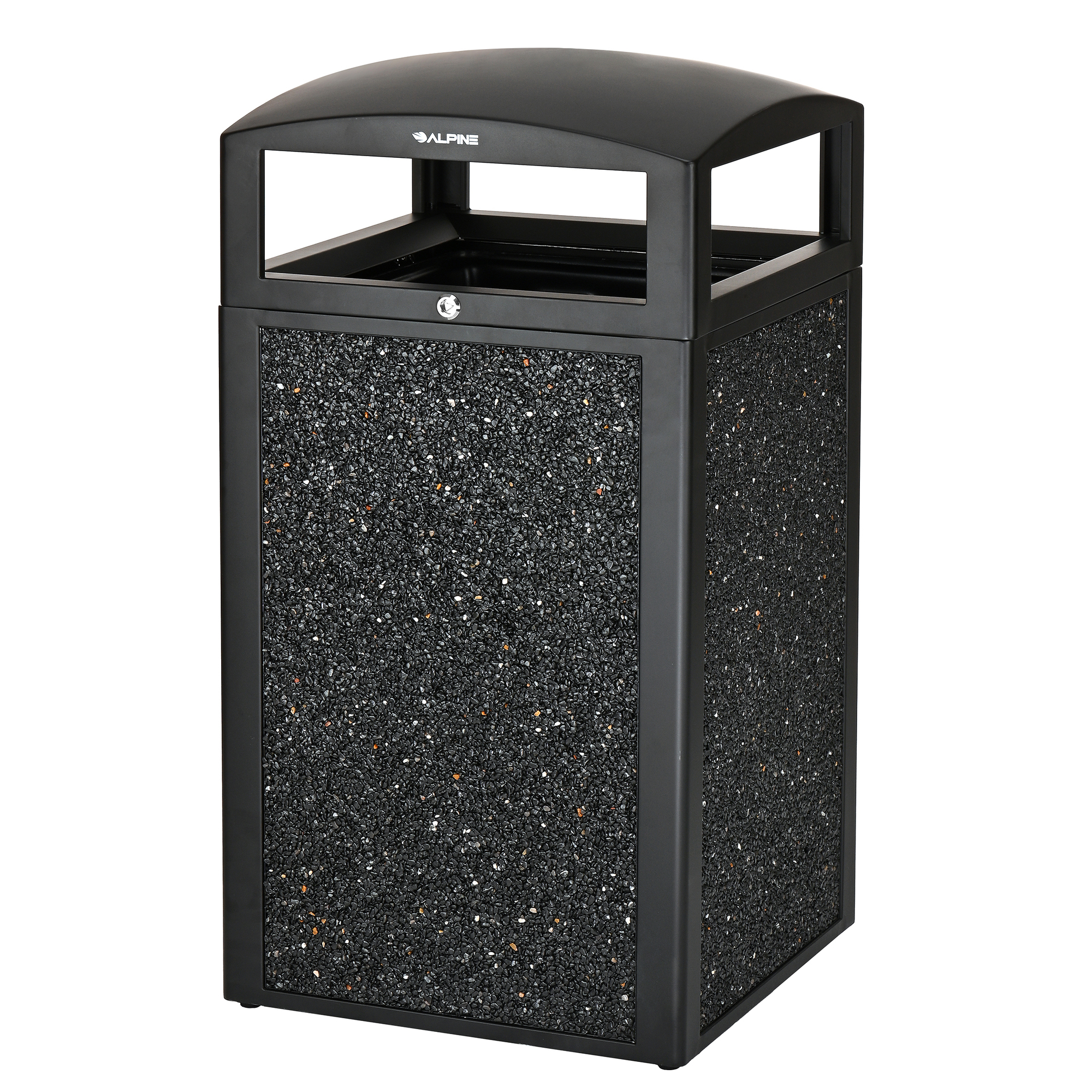 Alpine, 40-Gallon Outdoor Trash Can With Grey Stone Panels, Capacity 40 Gal, Model ALP471-40-GRYS