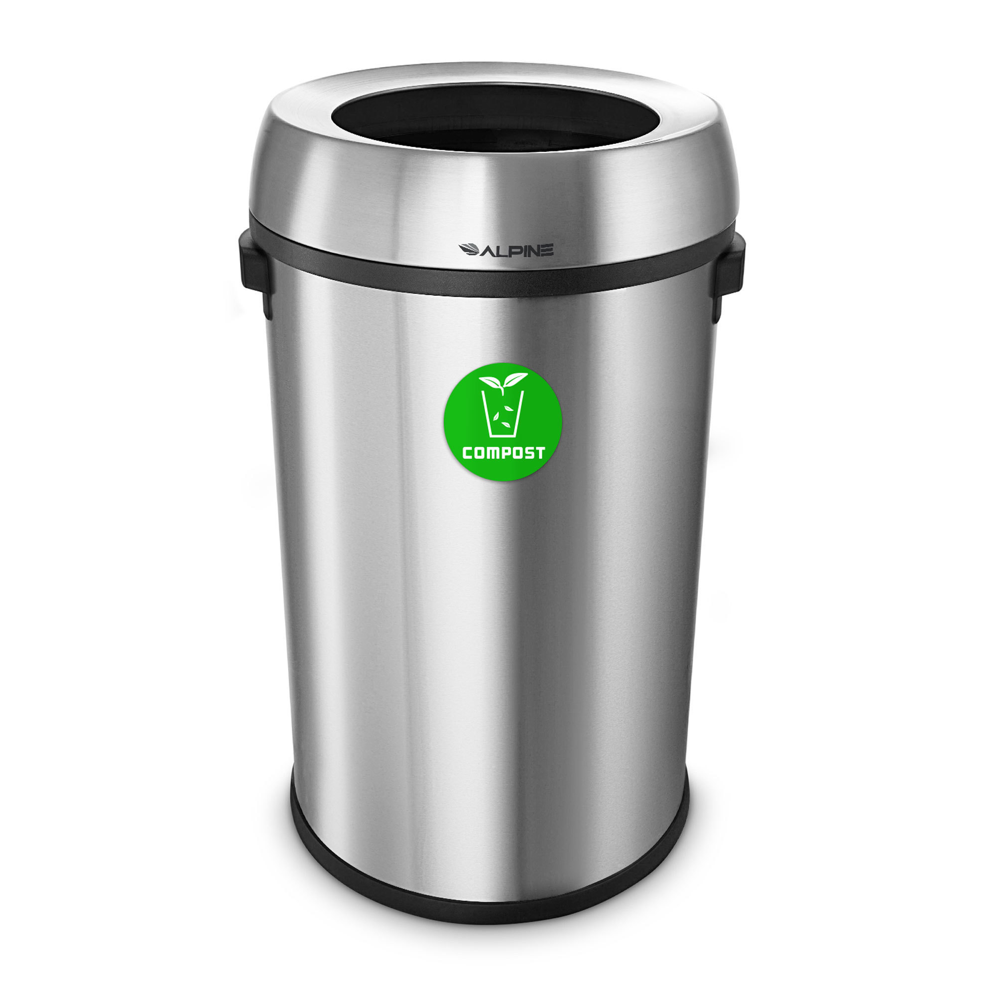 Alpine, 17-Gallon Stainless Steel Compost Trash Can, Capacity 17 Gal, Model ALP470-65L-CO
