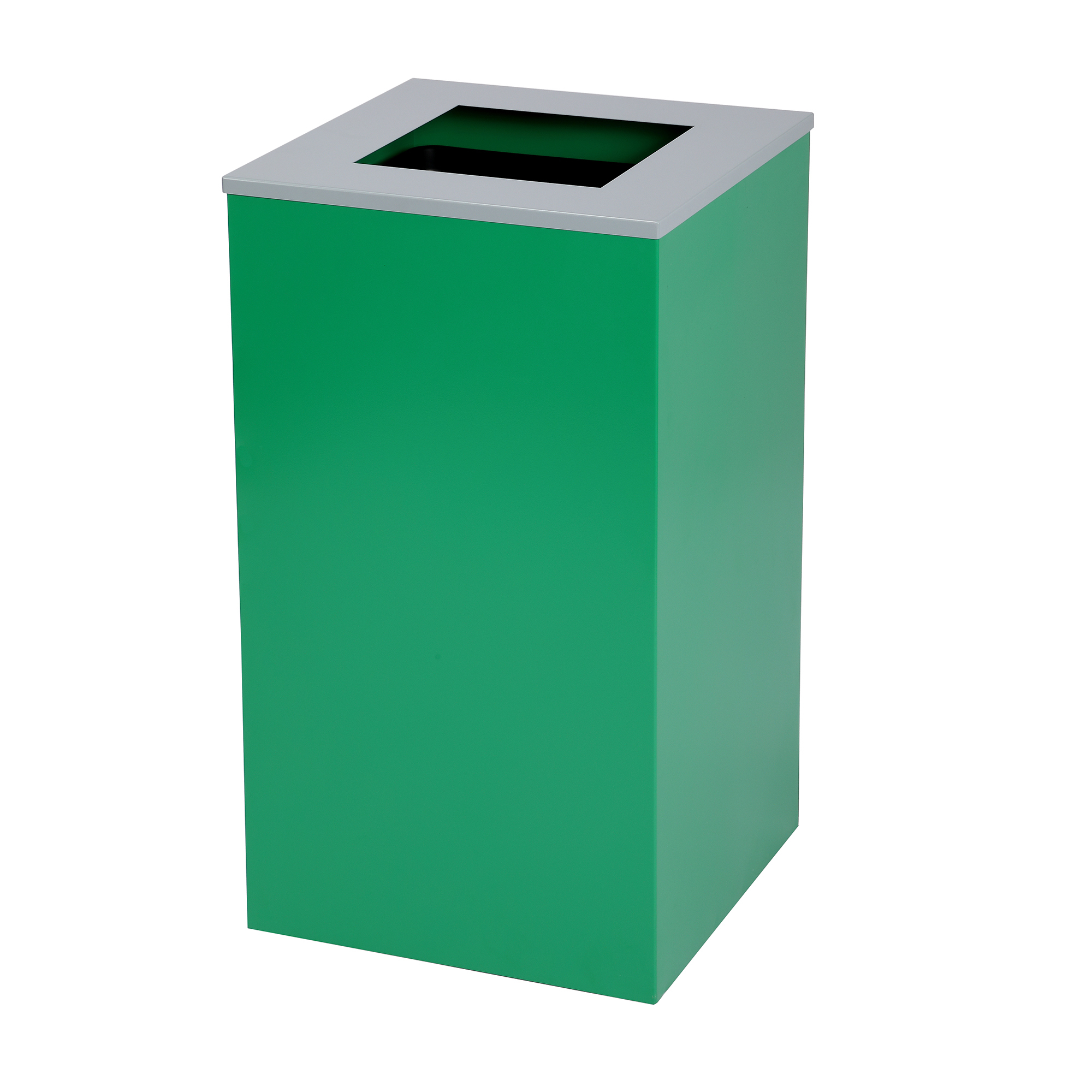 Alpine, 29-Gallon Square Metal Trash Can, Green Bin, Capacity 29 Gal, Model ALP4450-KIT-GRN-S