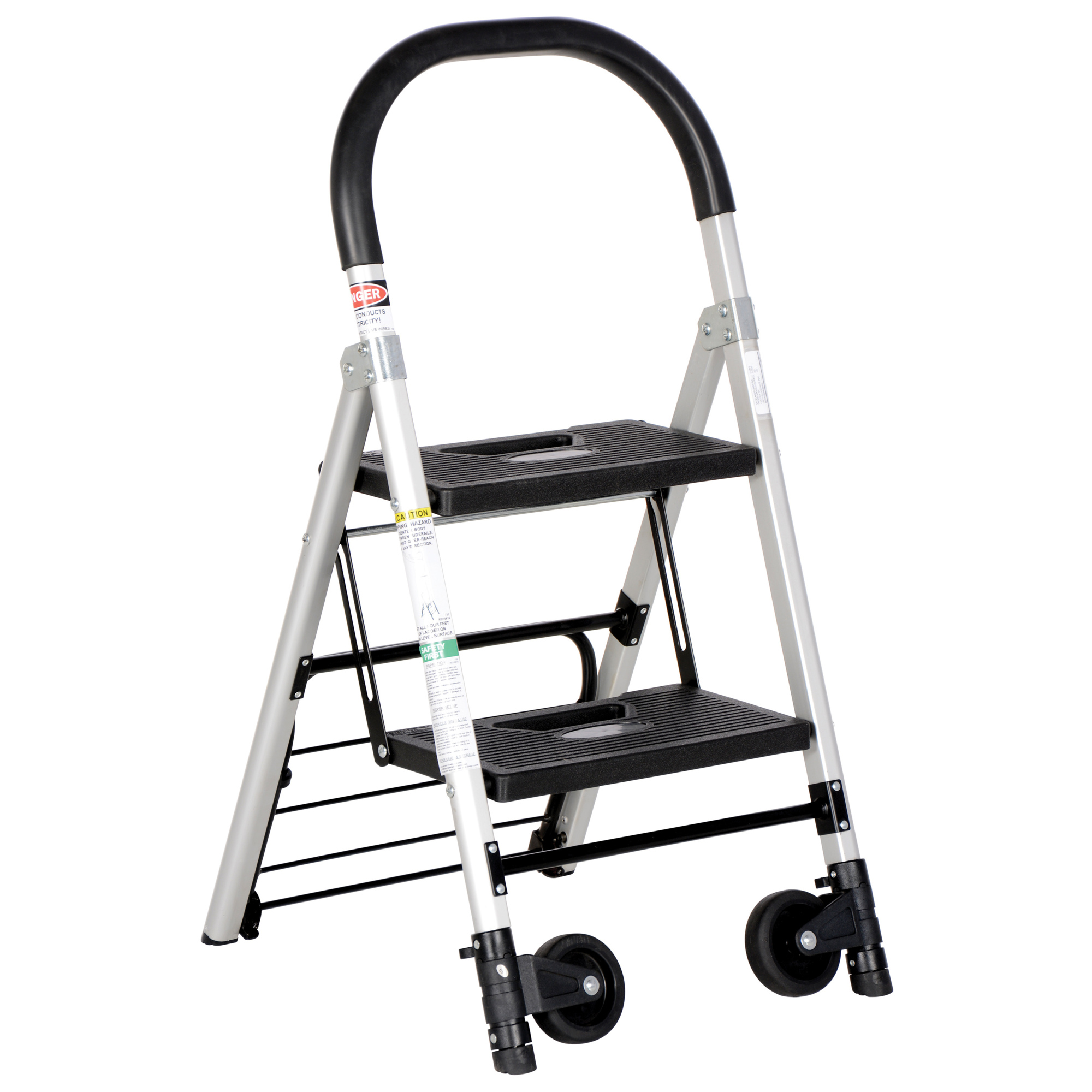 Vestil, Aluminum 2 Step Ladder Cart, Height 39 ft, Capacity 250 lb, Material Aluminum, Model C-130-2