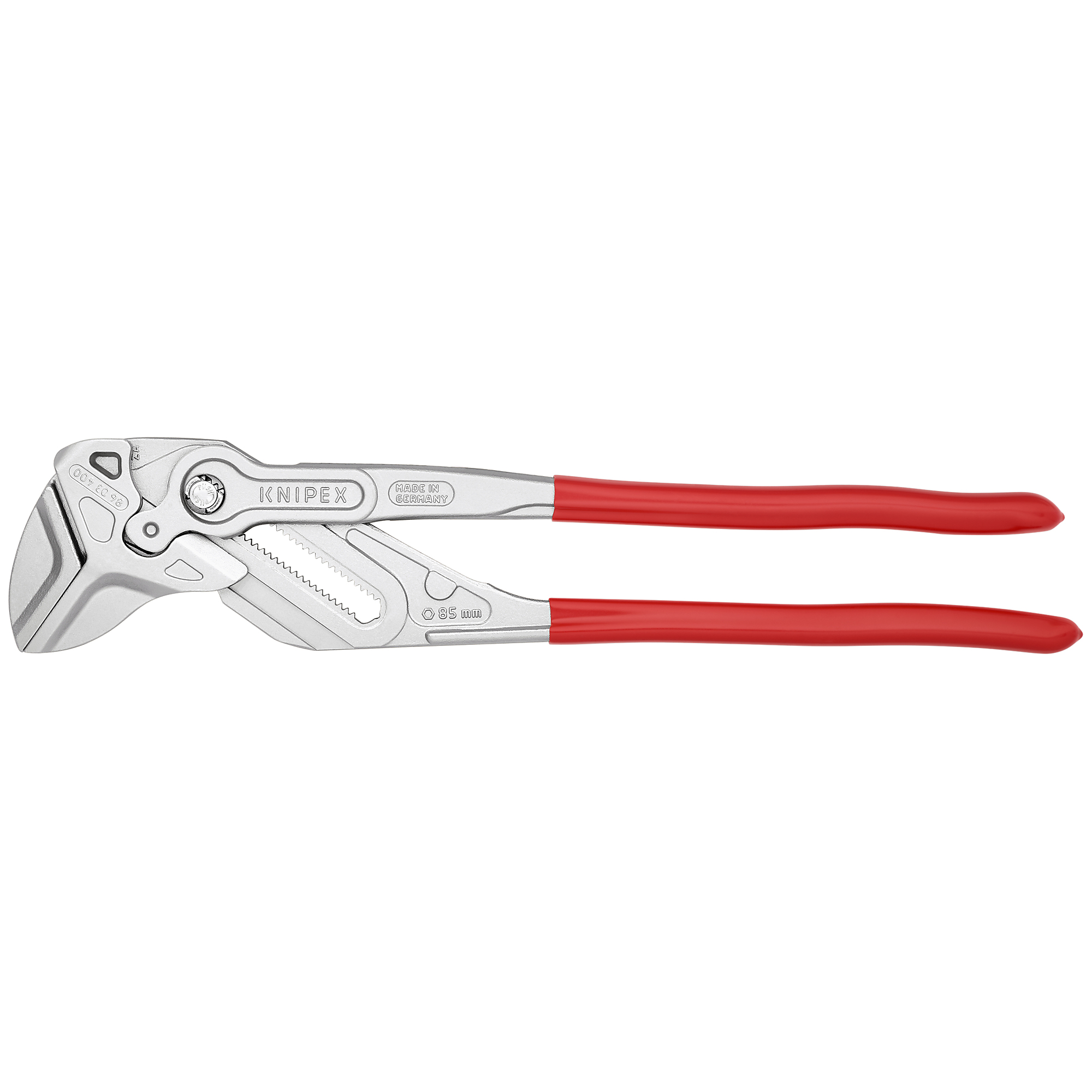 KNIPEX, XL Pliers Wrench, Plastic coating, Bulk, 16Inch, Pieces (qty.) 1 Material Steel, Jaw Capacity 3.375 in, Model 86 03 400 US