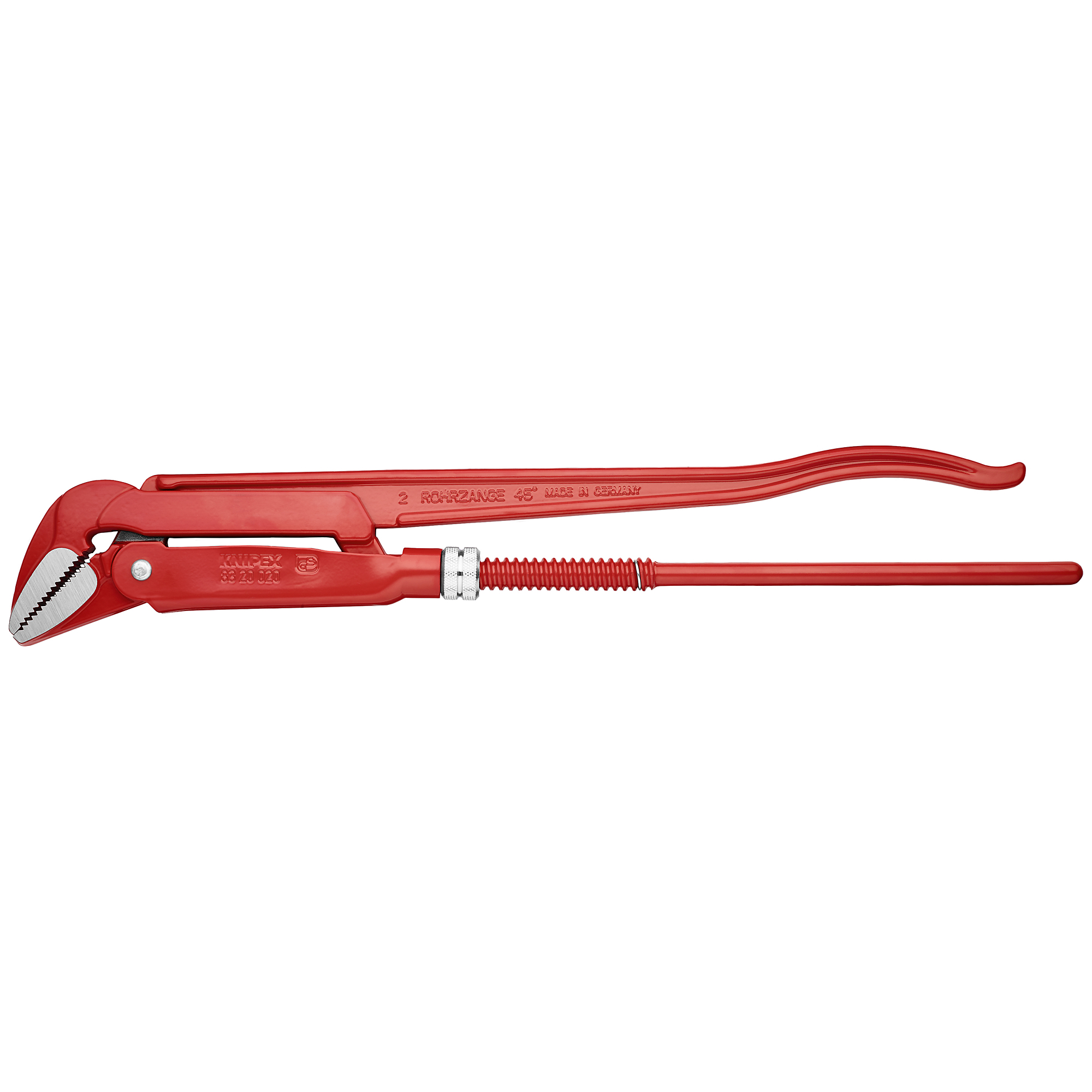 KNIPEX, Swedish Pipe Wrench-45Â°, 22.25Inch, Pieces (qty.) 1 Material Steel, Jaw Capacity 2.75 in, Model 83 20 020