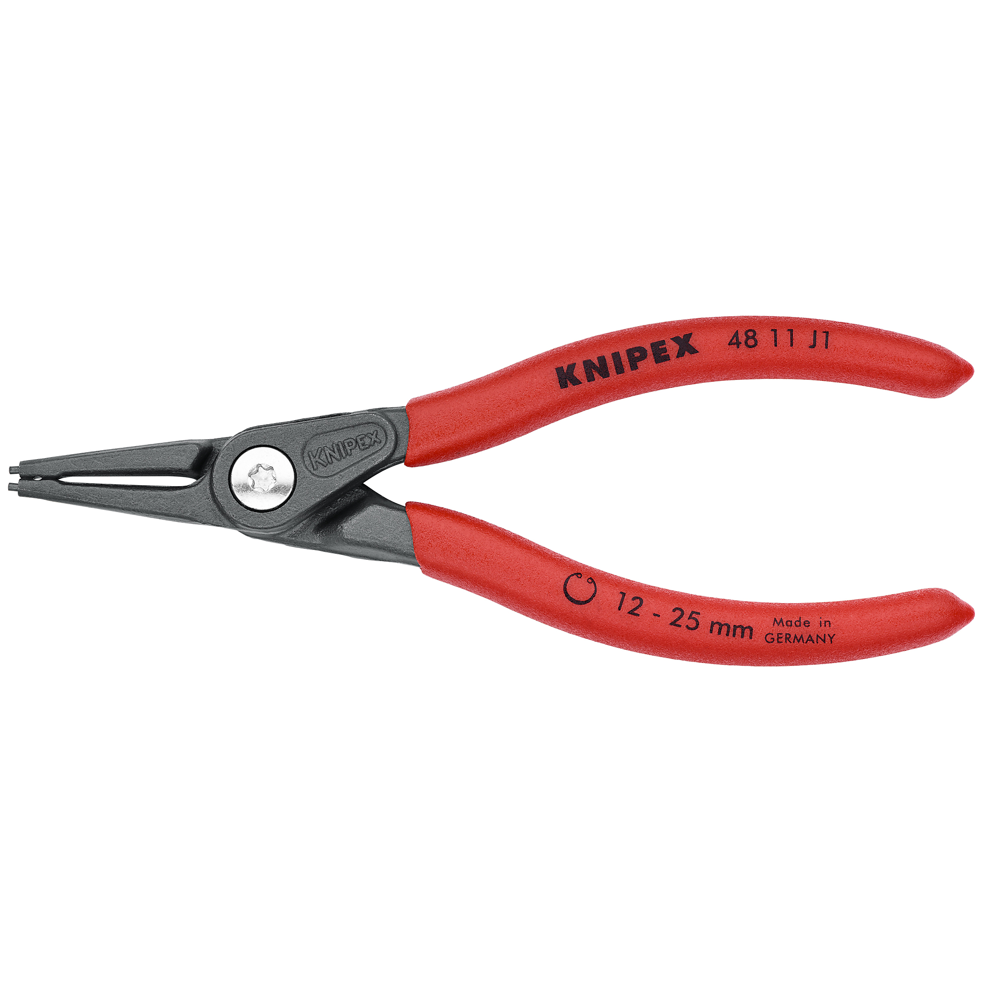 KNIPEX, Int Precision Snap Ring Pliers, 3/64 tip, 5.5Inch, Pieces (qty.) 1 Material Steel, Model 48 11 J1