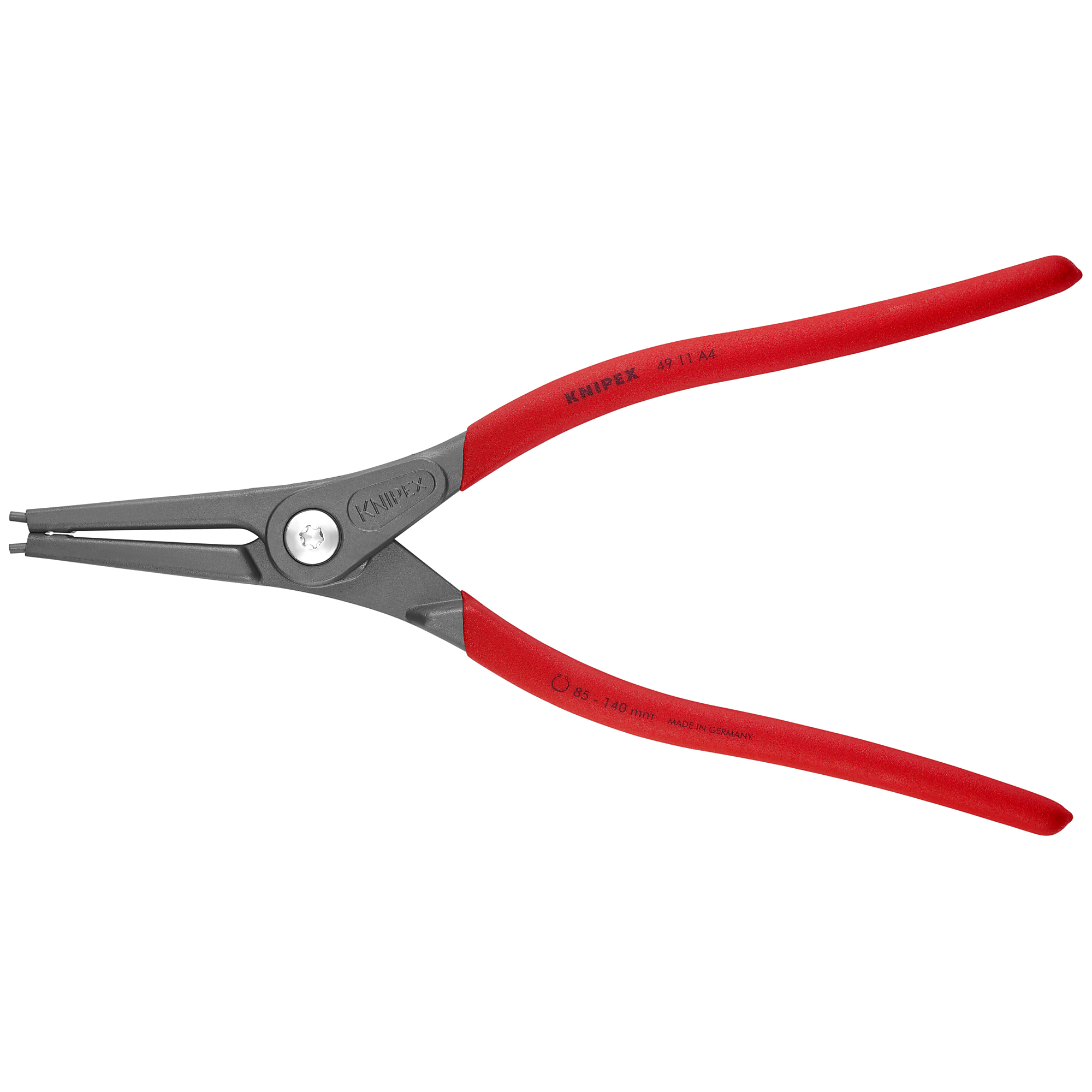 KNIPEX, Ext Precision Snap Ring Pliers, 1/8 tip, 13Inch, Pieces (qty.) 1 Material Steel, Model 49 11 A4