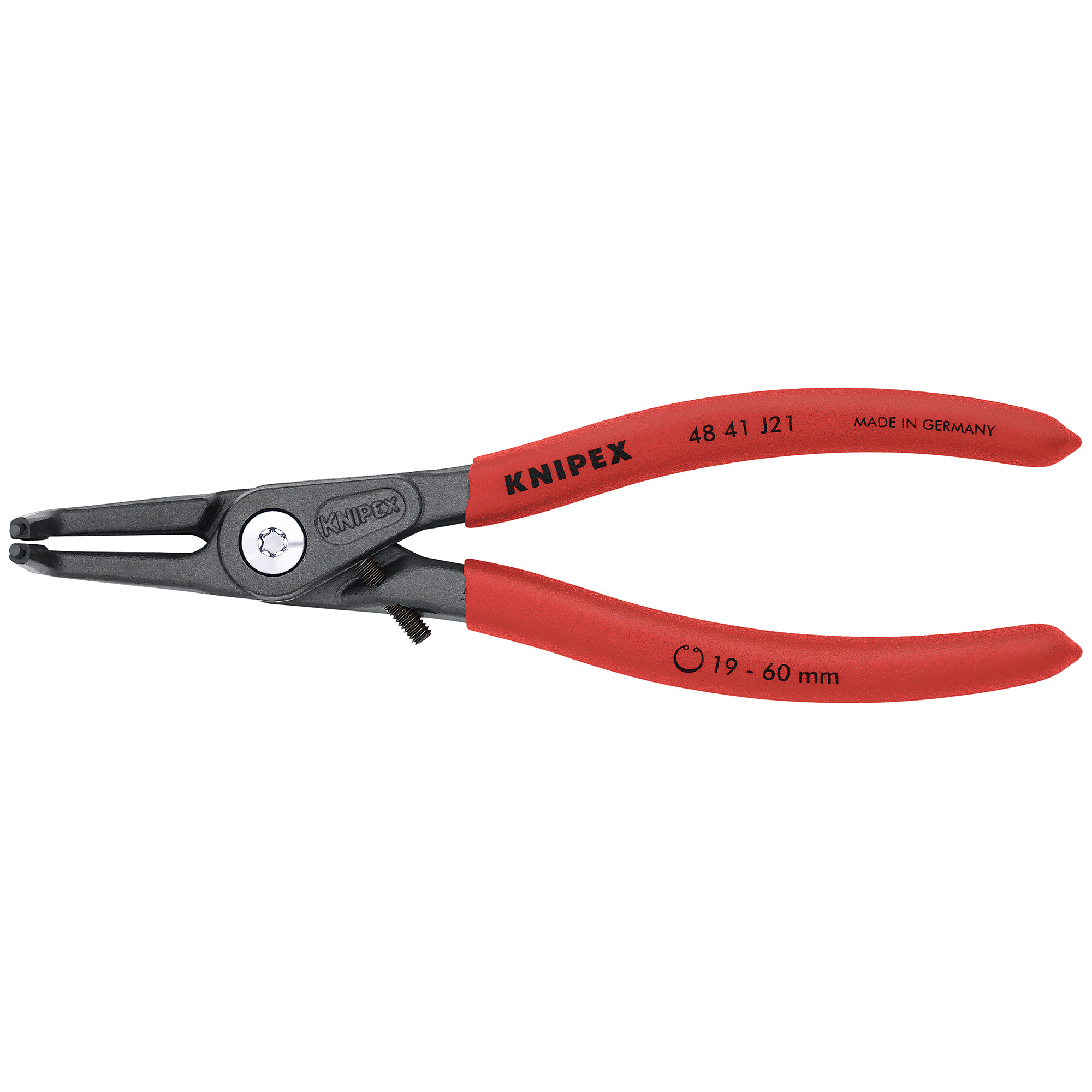 KNIPEX, Int 90Â°Prec.Snap Ring Plrs-Limiter,5/64 tip,6.75Inch, Pieces (qty.) 1 Material Steel, Model 48 41 J21