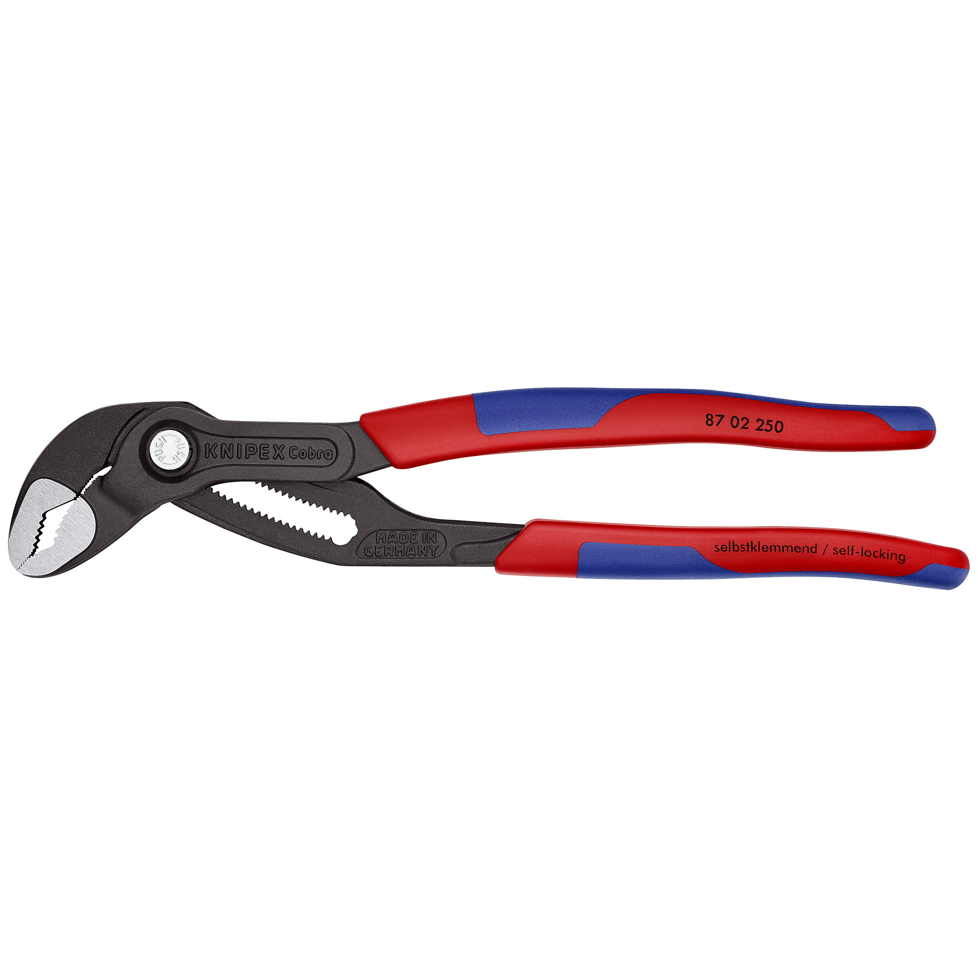 KNIPEX Cobra , Cobra Water Pump Pliers, Comfort grip, Bulk, 10Inch, Pieces (qty.) 1 Material Steel, Jaw Capacity 2 in, Model 87 02 250