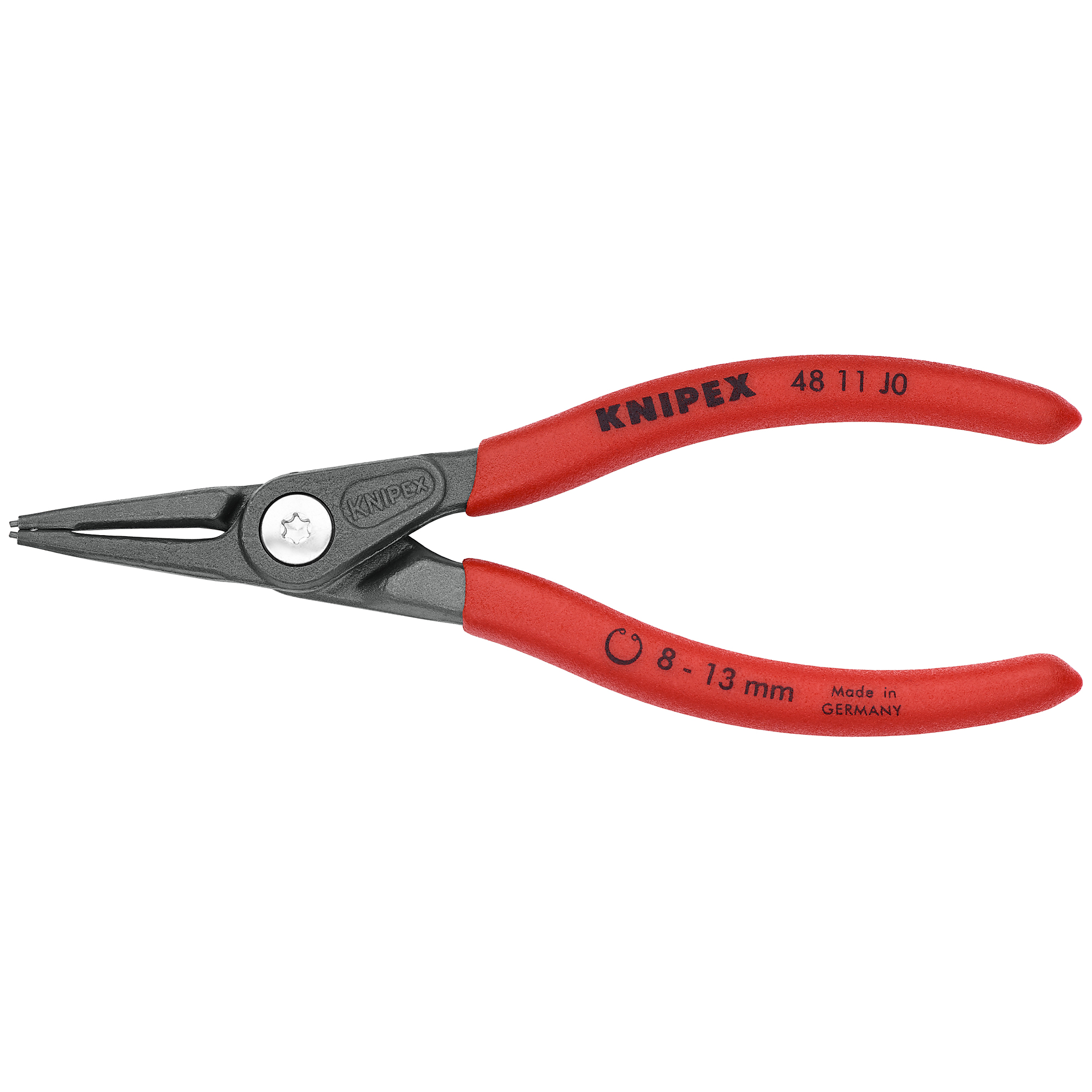 KNIPEX, Int Precision Snap Ring Pliers, 1/32 tip, 5.5Inch, Pieces (qty.) 1 Material Steel, Model 48 11 J0