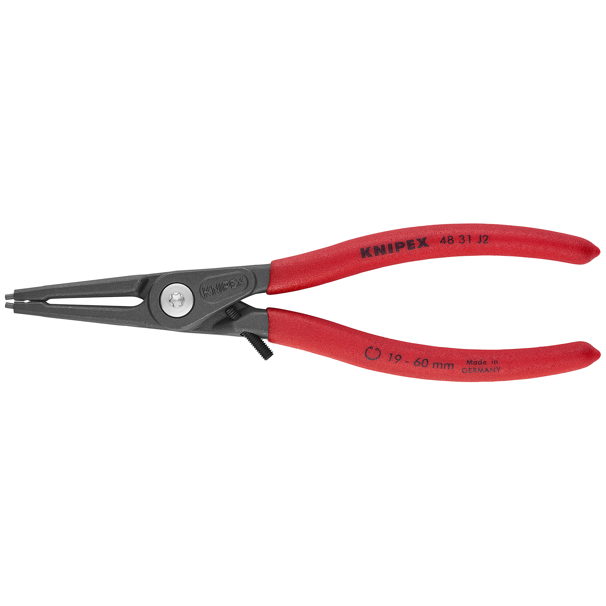 KNIPEX, Int Prec. Snap Ring Pliers-Limiter,5/64 tip,7.25Inch, Pieces (qty.) 1 Material Steel, Model 48 31 J2