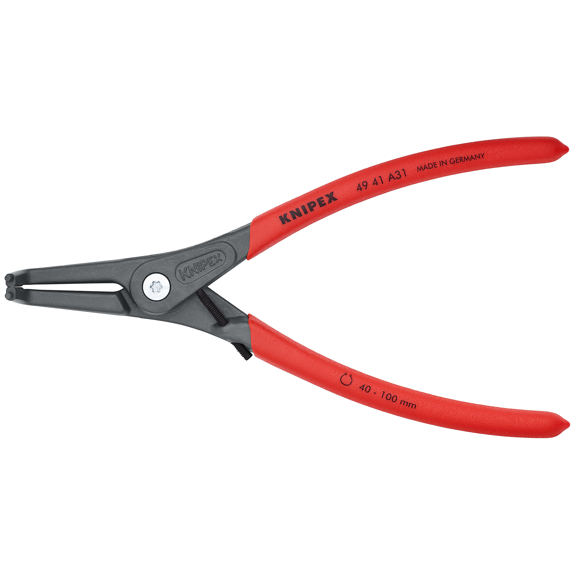 KNIPEX, Ext 90Â°Prec.Snap Ring Plrs-Limiter,3/32 tip,8.5Inch, Pieces (qty.) 1 Material Steel, Model 49 41 A31
