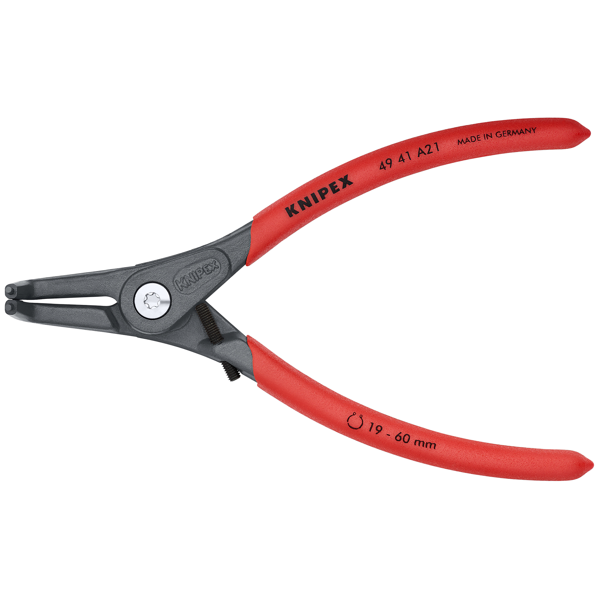 KNIPEX, Ext 90Â°Prec.Snap Ring Plrs-Limiter,5/64 tip,7Inch, Pieces (qty.) 1 Material Steel, Model 49 41 A21