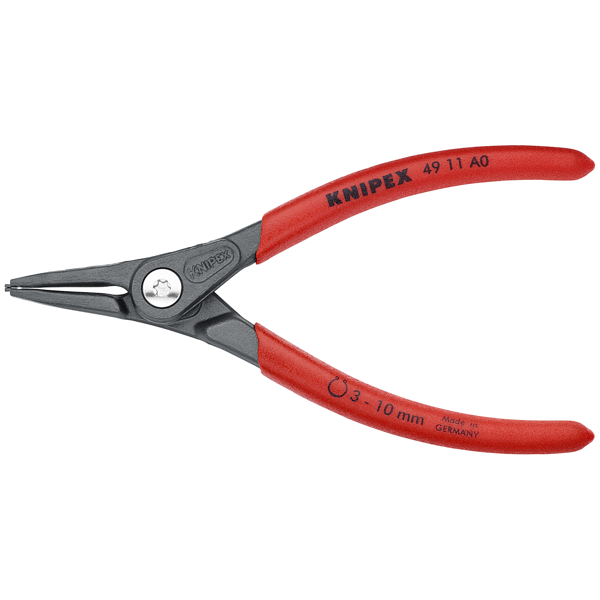 KNIPEX, Ext Precision Snap Ring Pliers, 1/32 tip, 5.50Inch, Pieces (qty.) 1 Material Steel, Model 49 11 A0