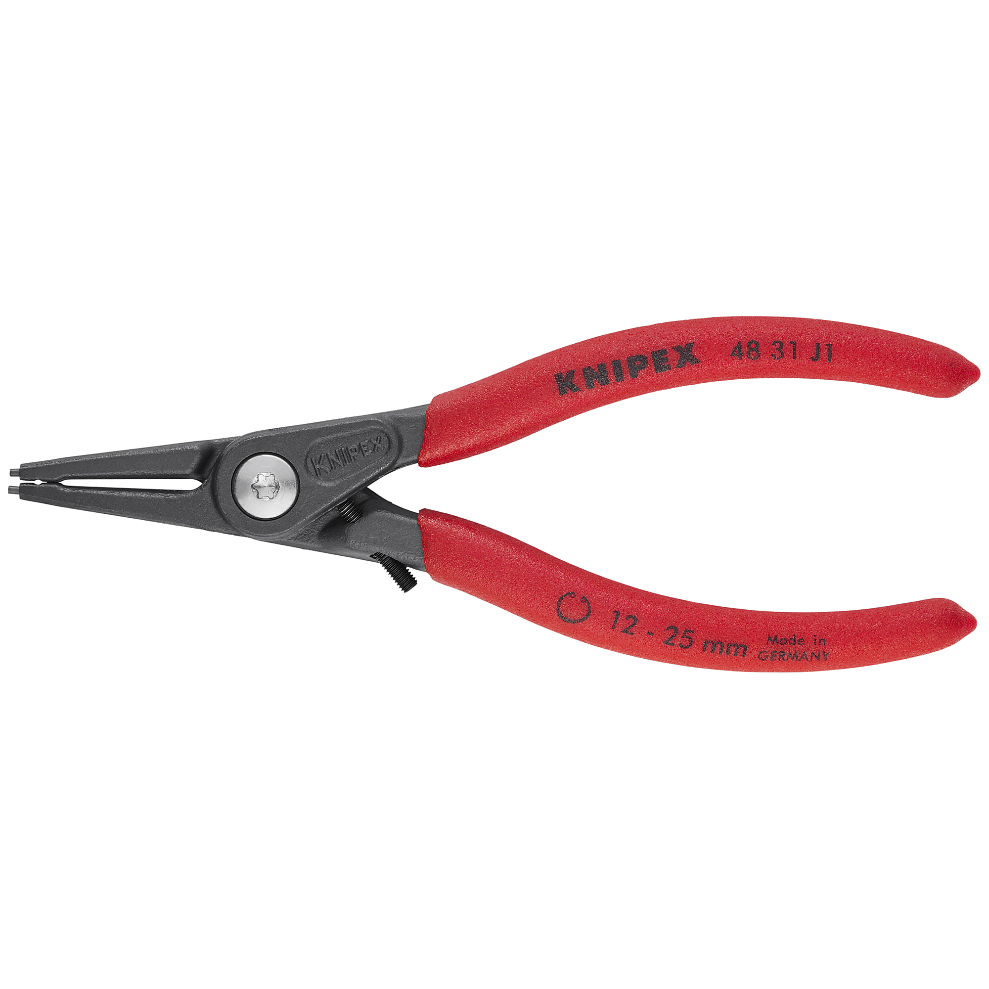 KNIPEX, Int Prec. Snap Ring Pliers-Limiter, 3/64 tip,5.5Inch, Pieces (qty.) 1 Material Steel, Model 48 31 J1