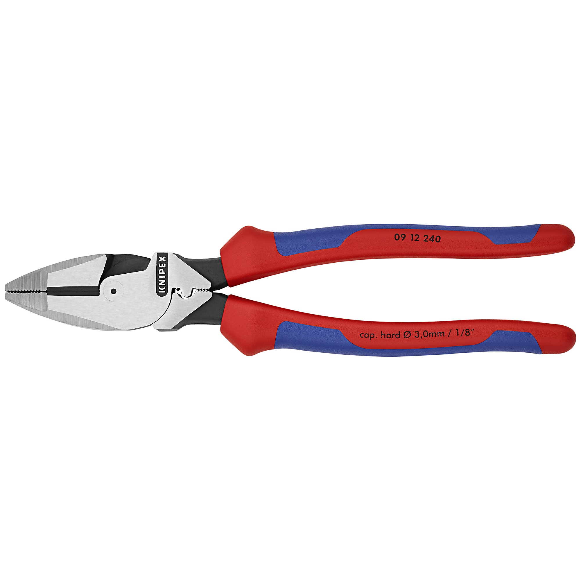 KNIPEX, HL Linemans NewEngland FishTape Puller/Crimp,9.5Inch, Pieces (qty.) 1 Material Steel, Jaw Capacity 0.188 in, Model 09 12 240