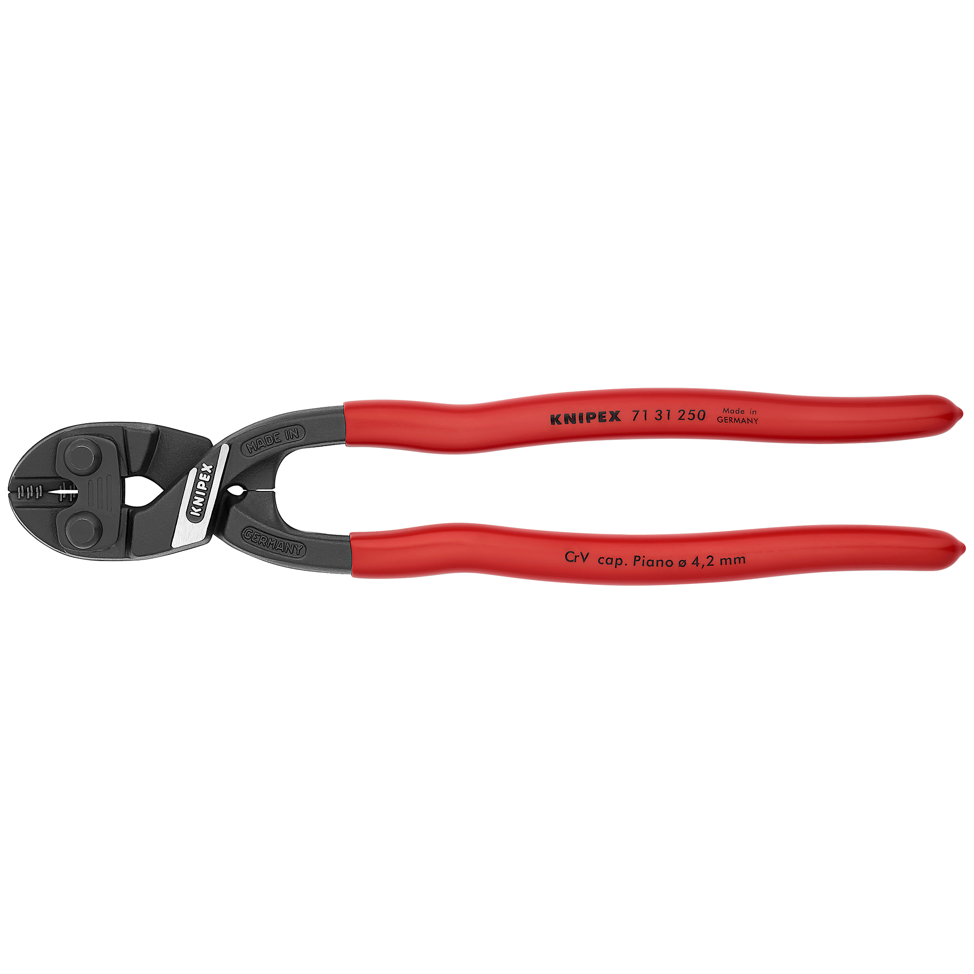 KNIPEX, CoBolt HL XL Bolt Cutters-Notched Blade, 10Inch, Tool Length 10 in, Jaw Opening 0.38 in, Cutting Capacity 0.25 in, Model 71 31 250