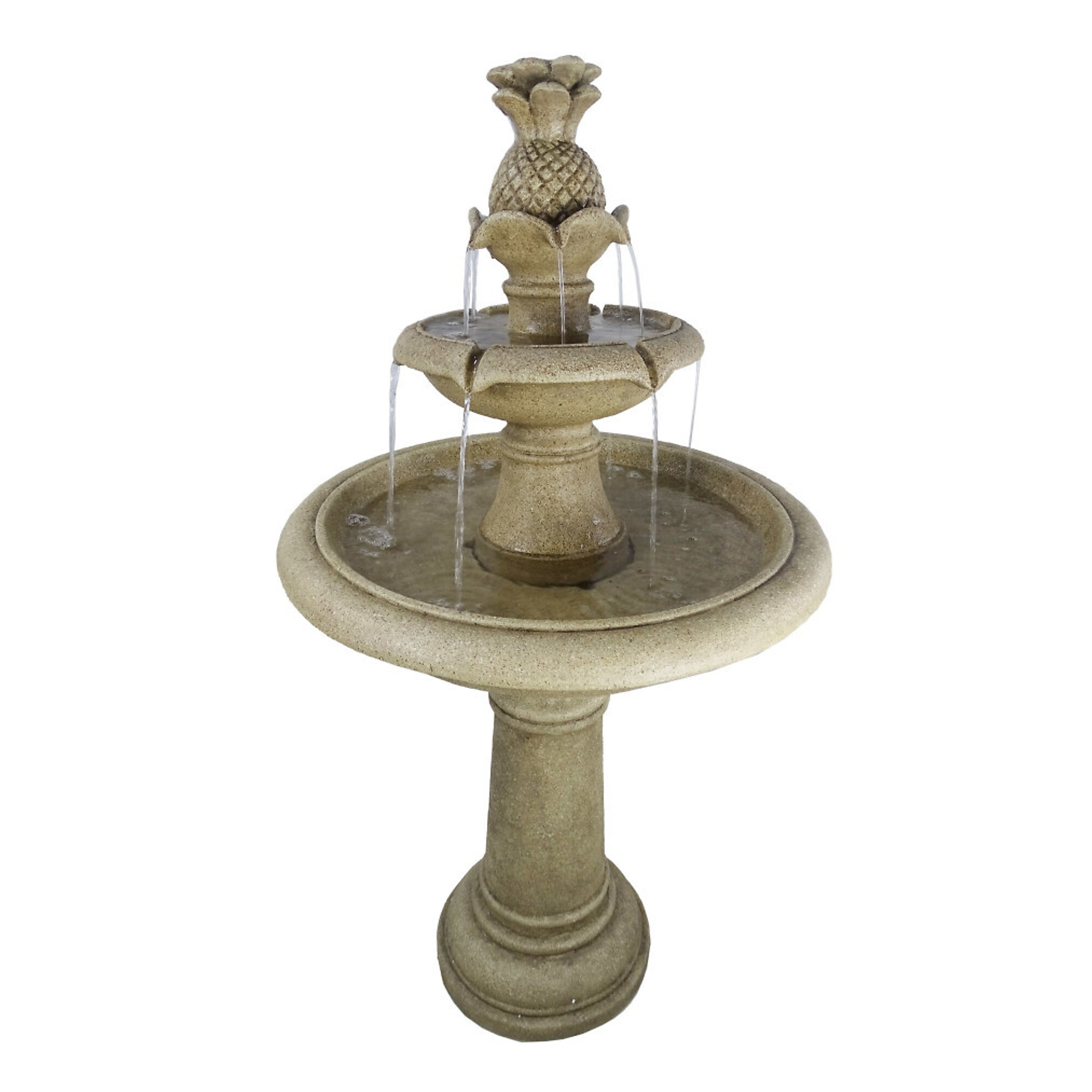 Alpine Corporation, Ivory Stone Finish Multi-Tier Fountain, Power Cord Length 5.9 ft, Model USA1590