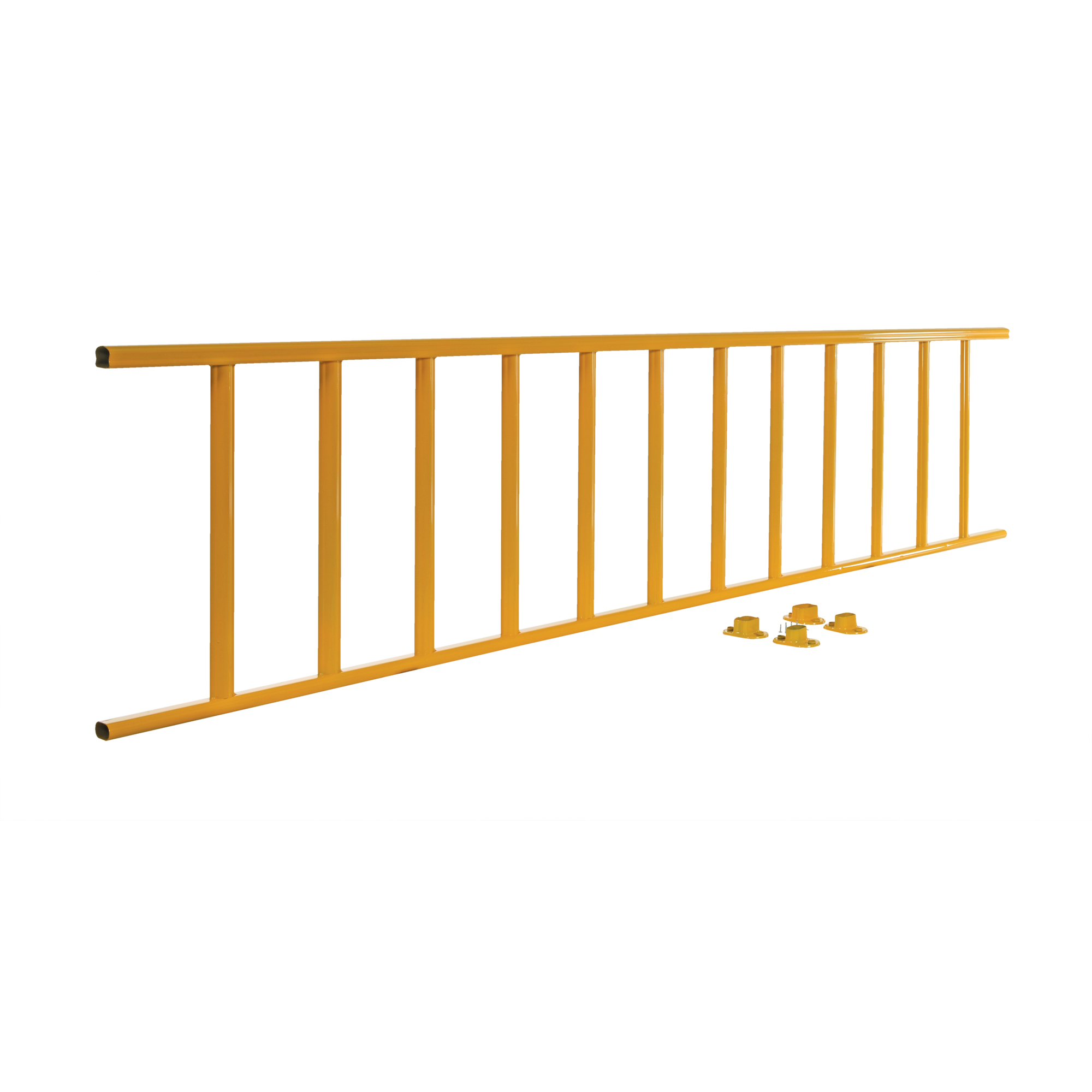 Vestil, Semi-perm barrier railing 120Inch Yellow, Color Yellow, Max. Width 120 in, Material Steel, Model SPR-120-Y