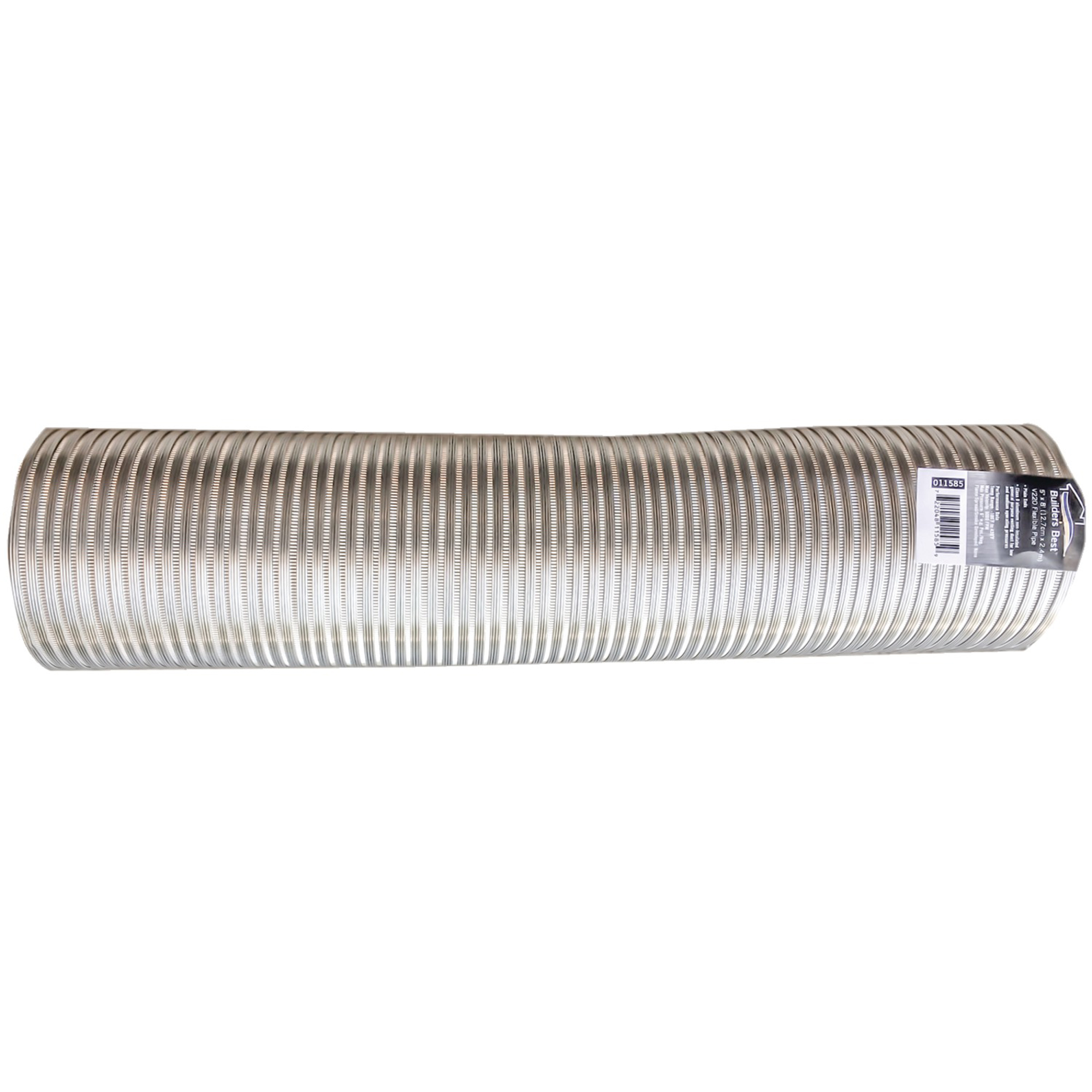 Builder's Best, Semi-Rigid Aluminum Duct, 6Inch Diameter, 8ft., Material Aluminum, Model 111586