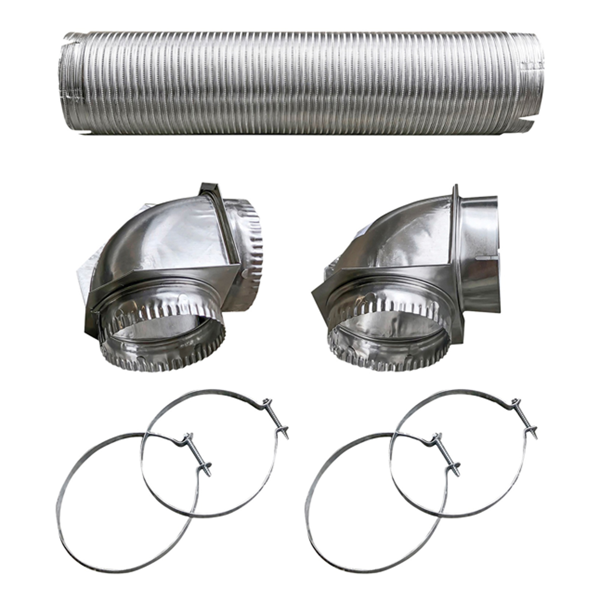 Builder's Best, Semi-Rigid Dryer Vent Kit with Close Elbow, Material Aluminum, Model 110050