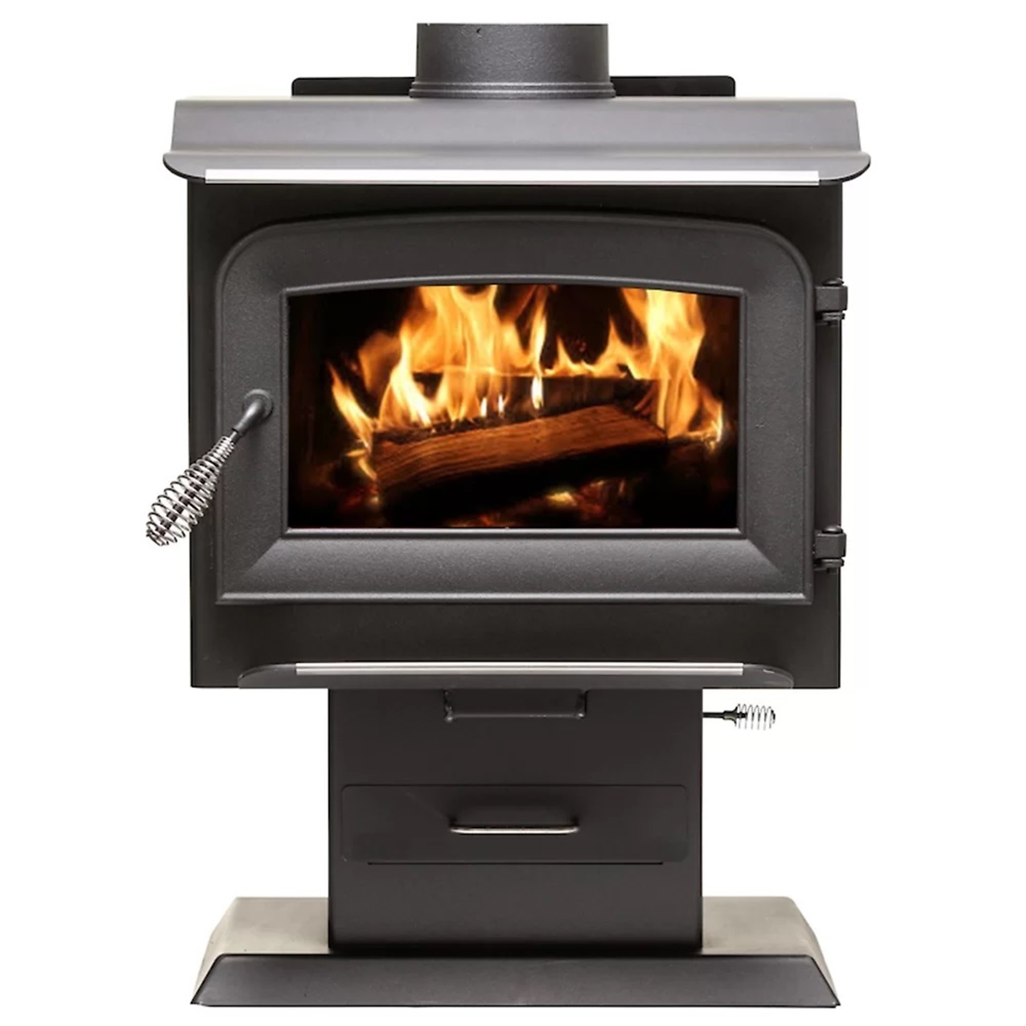 Ashley Hearth, 1200 Sq. Ft. Pedestal Wood Stove, Heat Output 68000 Btu/hour, Heating Capability 1200 ftÂ², Model AW1120E-P