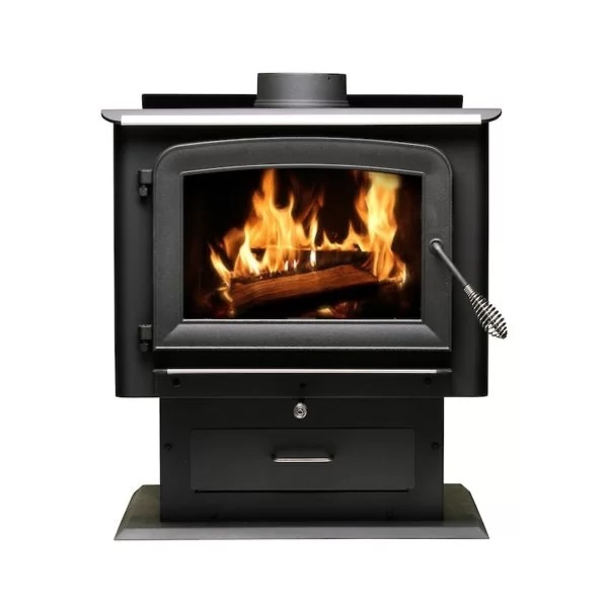 Ashley Hearth, 2500 Sq. Ft. Pedestal Wood Stove, Heat Output 112800 Btu/hour, Heating Capability 2500 ftÂ², Model AW2520E-P