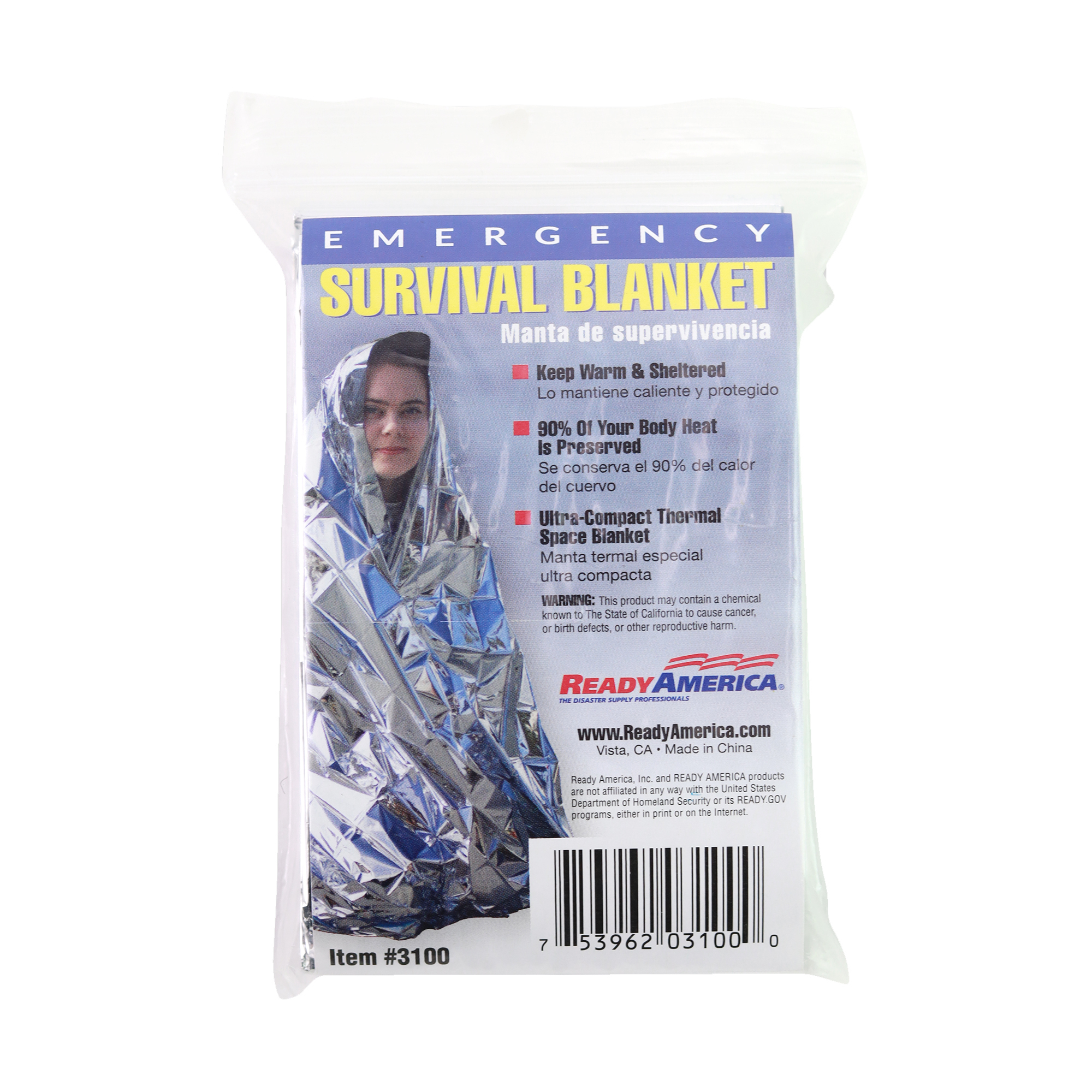 Ready America, 25 PACK Emergency Blanket, Pieces (qty.) 1 Model 3101