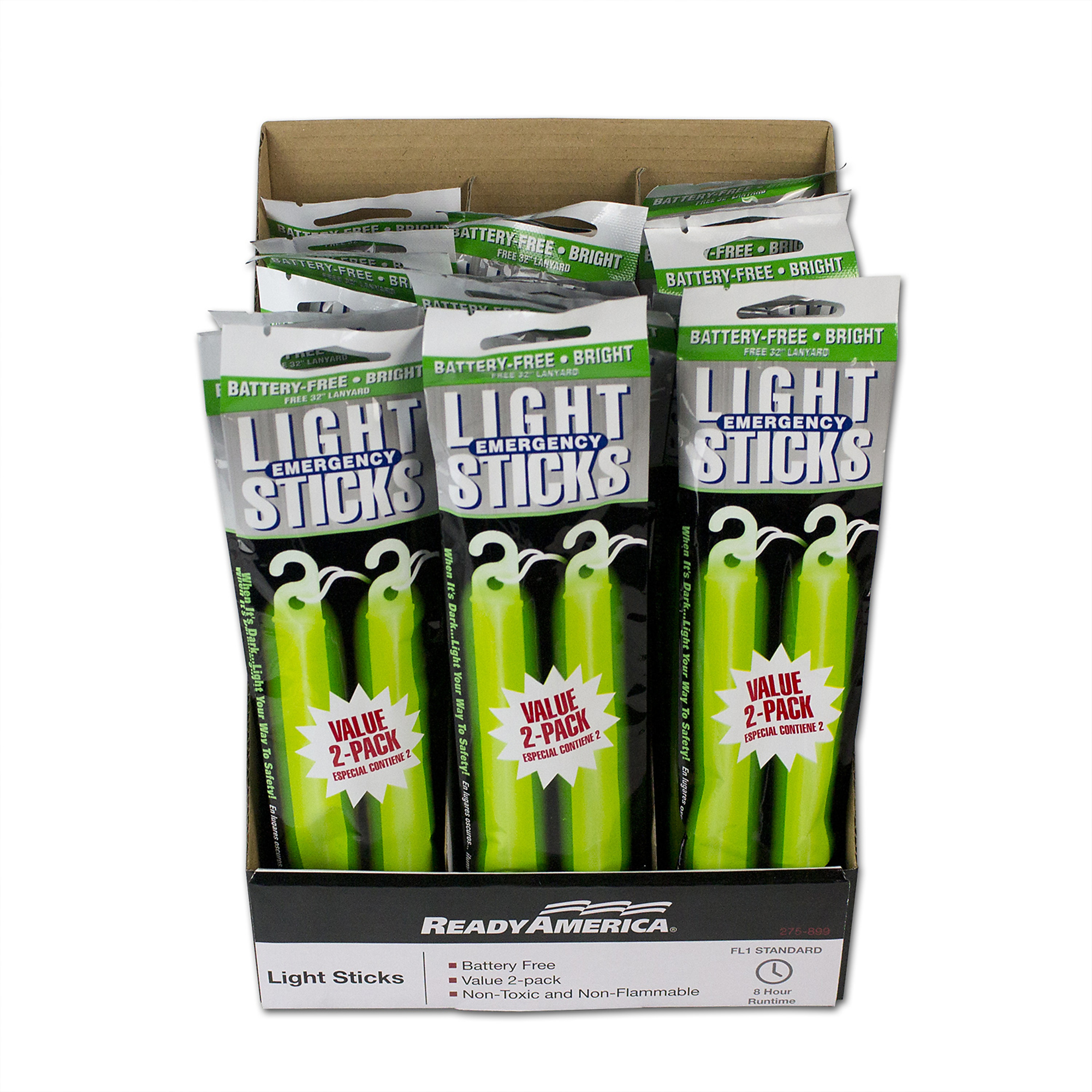 Ready America, 24 Pack Green 8-Hour Lightstick (2 pack), Pieces (qty.) 1 Model 27218