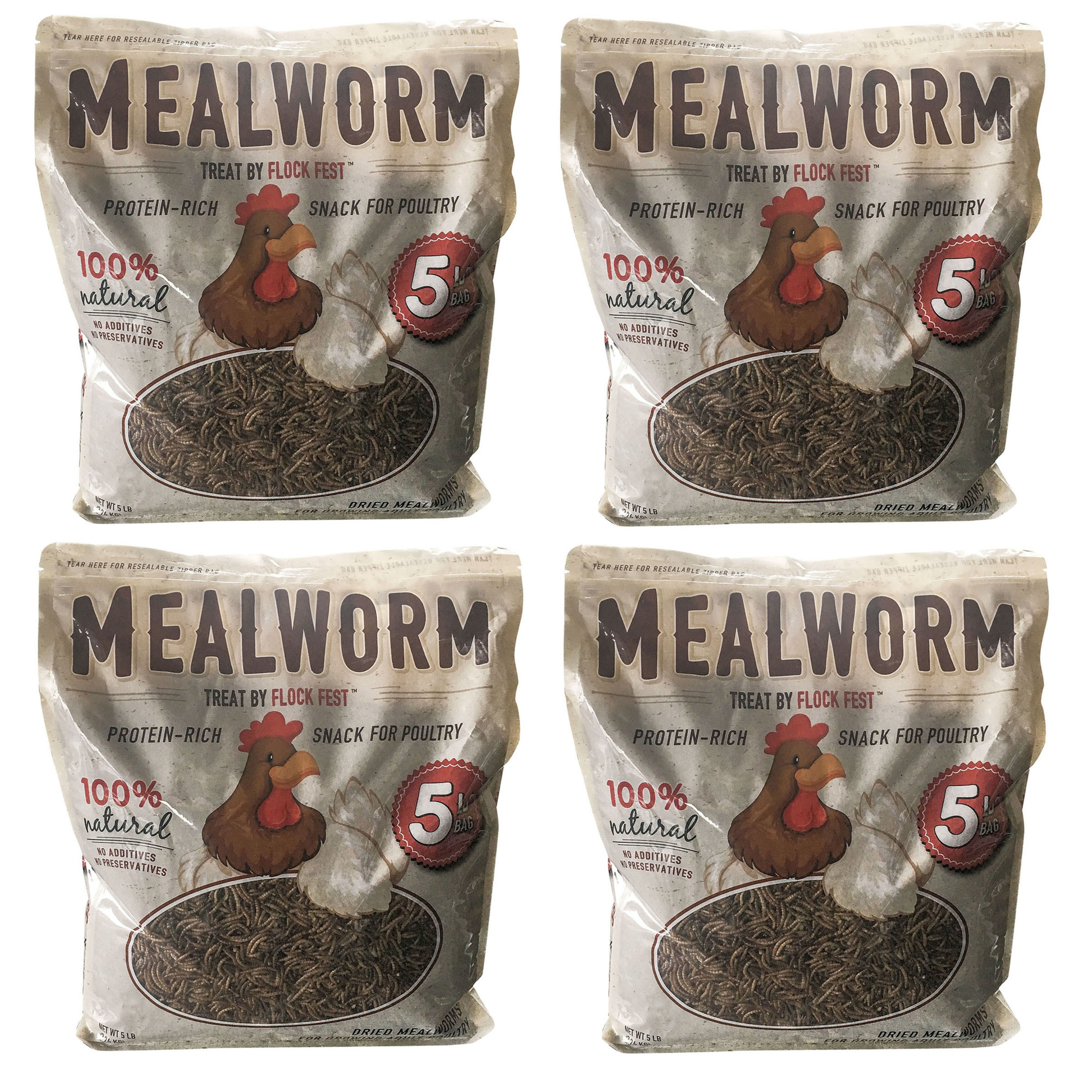 Buffalo Tools, Dried Mealworms 20 Lbs, Four 5 Lbs Bags For Pets, Model DMW54PC