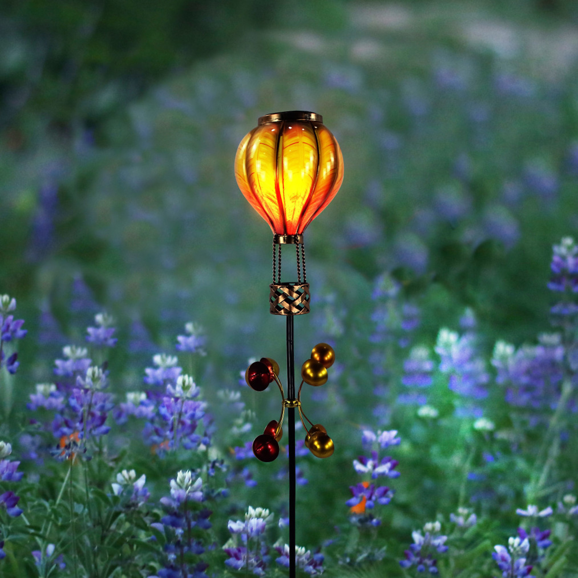 Alpine Corporation, Solar Hot Air Balloon Spinning Garden Stake w/ LED, Color Multi, Watts 0 Included (qty.) 1 Model RGG1004SLR