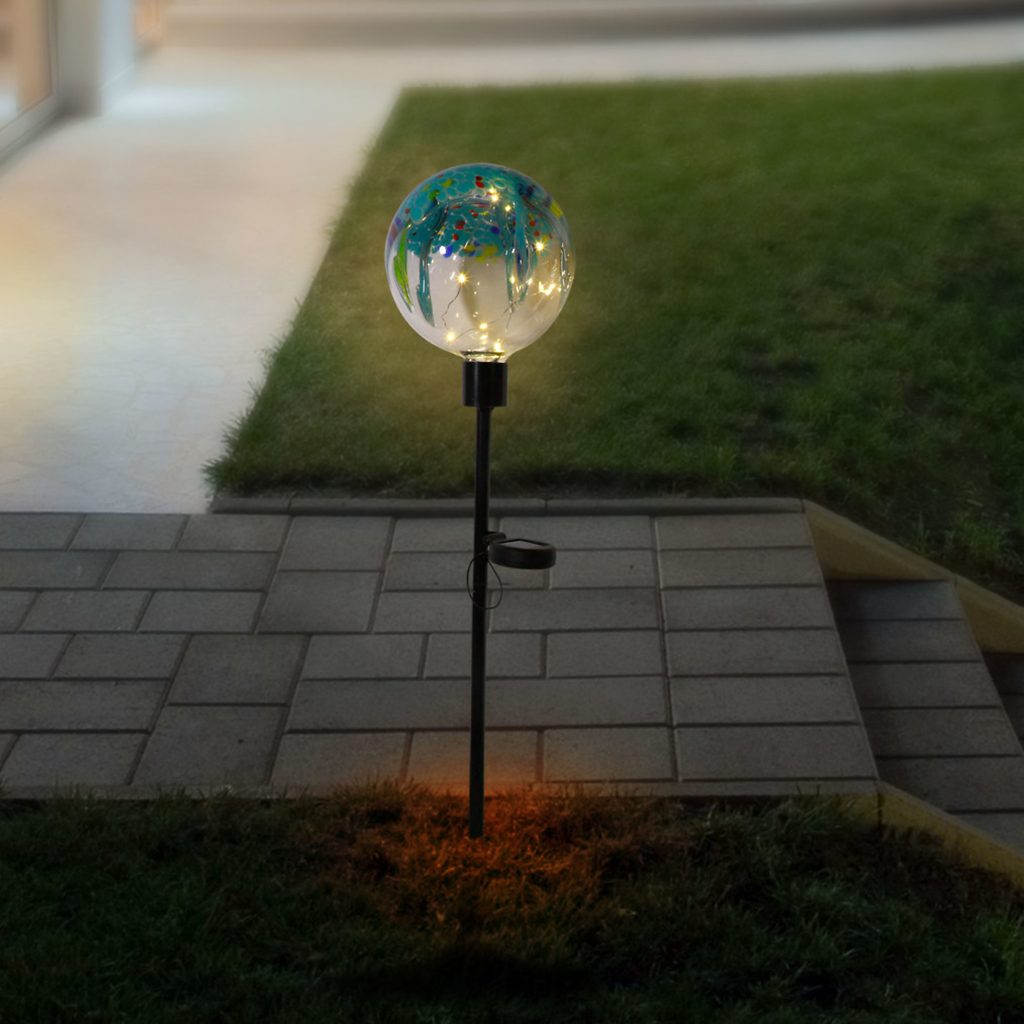 Alpine Corporation, Raindrop Splashes Glass Ball LED,Solar,Colorful, Color Multi, Watts 0 Included (qty.) 1 Model HTO168SLR