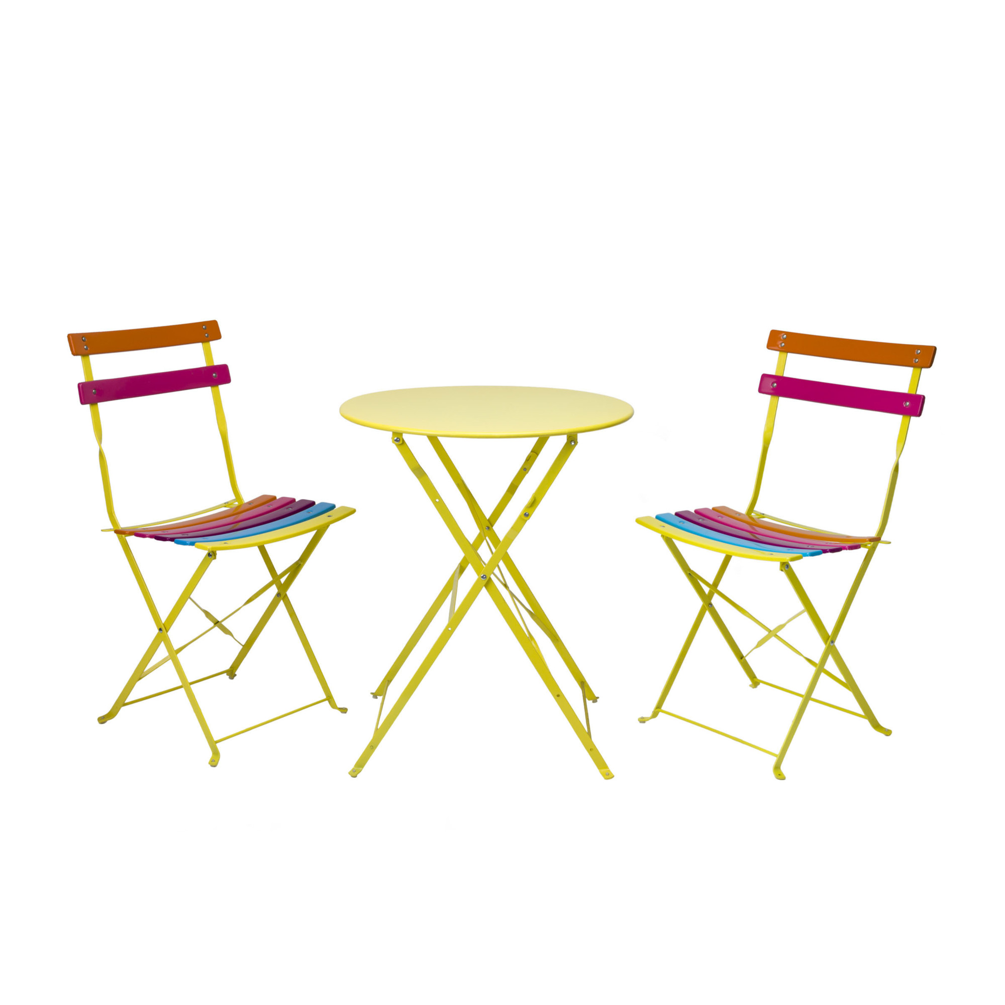 Alpine Corporation, Rainbow Metal Bistro Set,3-Piece, Pieces (qty.) 2 Primary Color Other, Seating Capacity 2 Model MSY114A