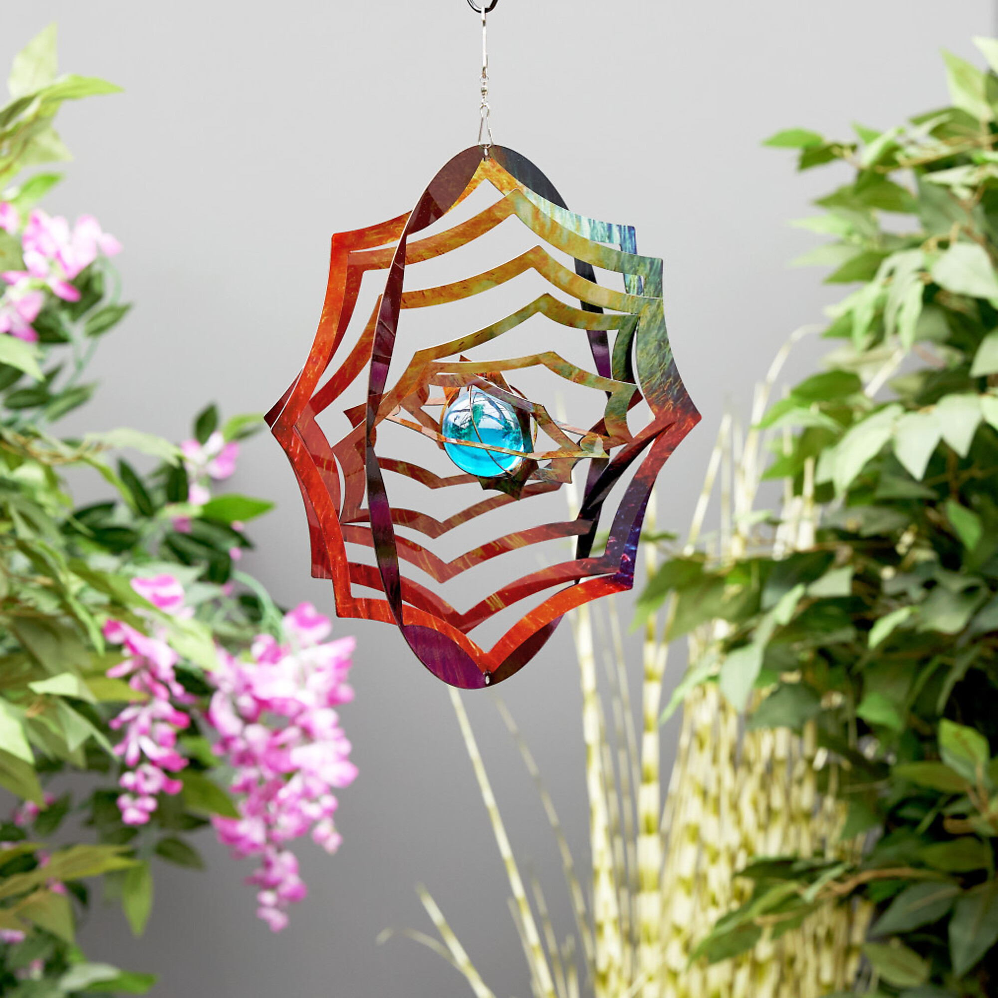Alpine Corporation, Hanging Planet Wind Spinner w/ Glass Ball,Colorful, Model IFF204