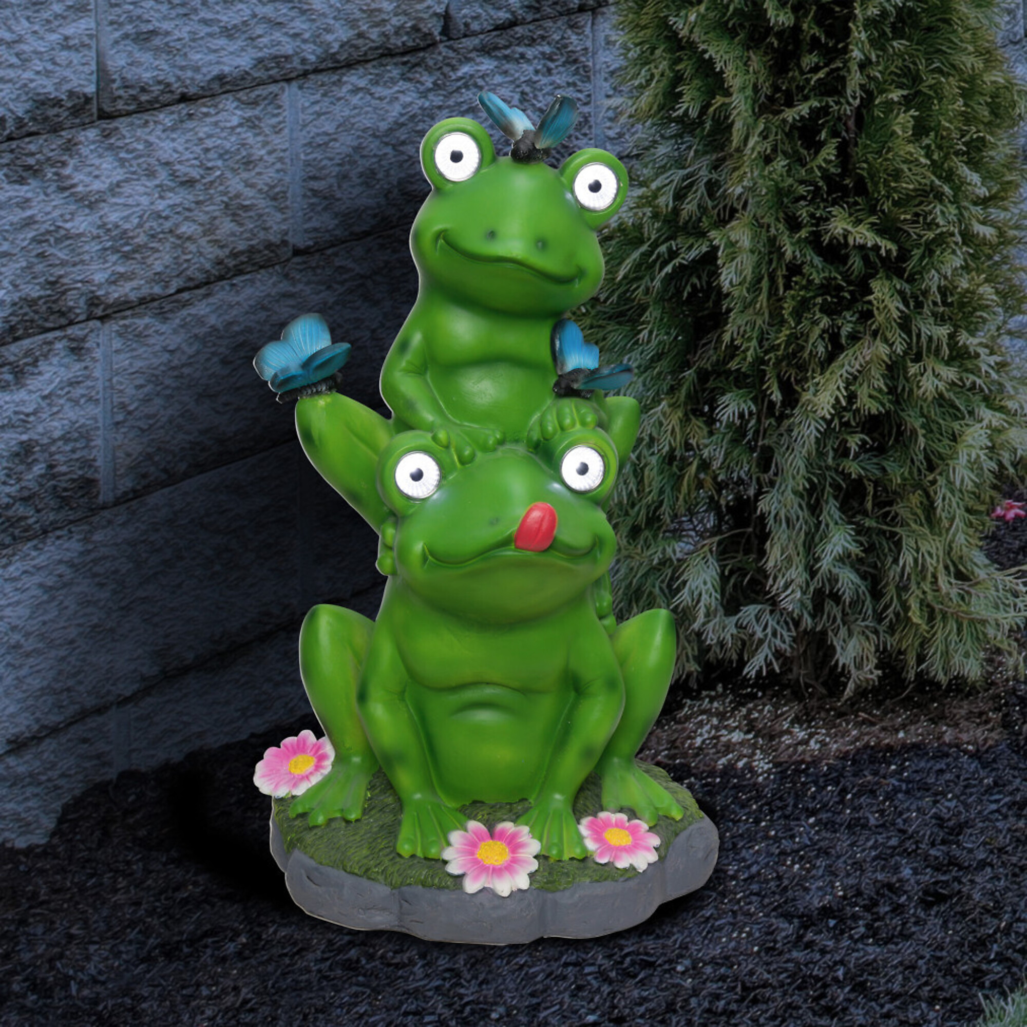 Alpine Corporation, Frog Mushroom Statue w/ Solar, Model ZEN392SLR-L