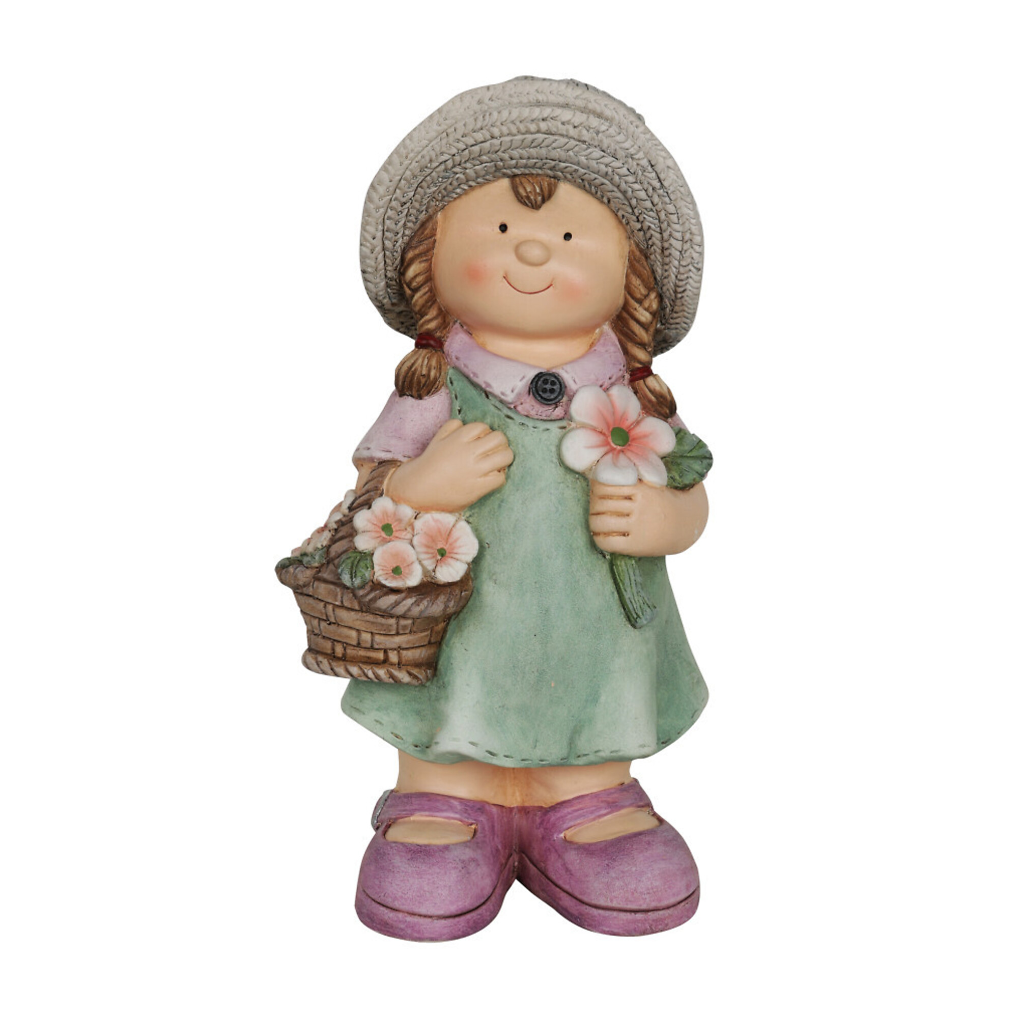 Alpine Corporation, Little Girl with Flower Basket Statue,15ft.', Model QWR1456
