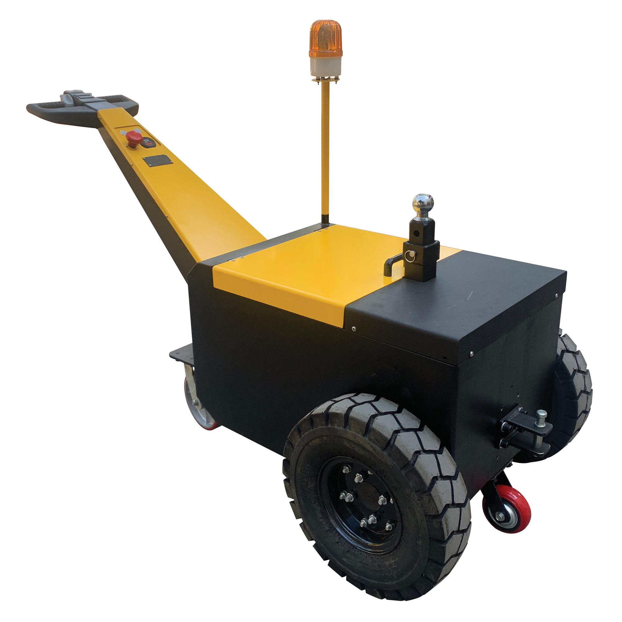 Vestil, Steel heavy duty electric powered tugger yellow, Pull Capacity 10000 lb, Model E-TUG-HD-100