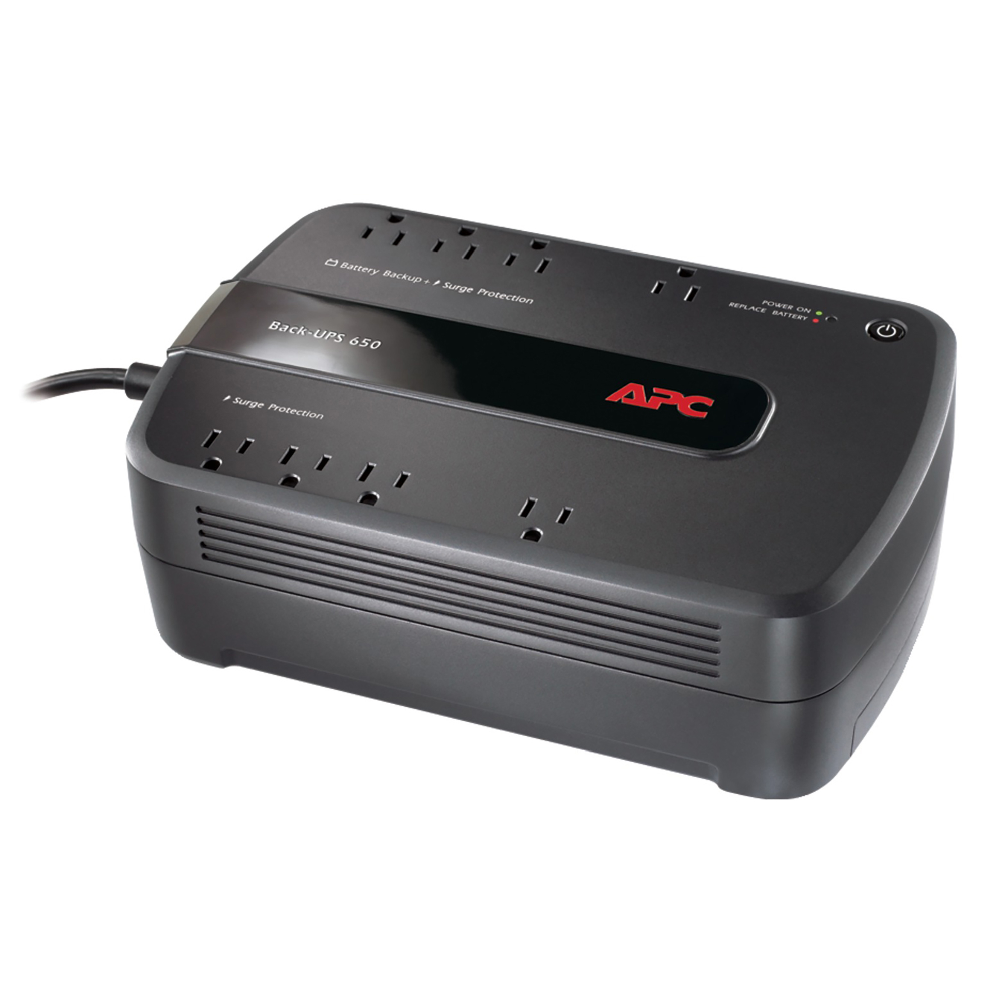 APC, Back-UPS 650 8-Outlet 650VA System, Running Watts 390 W, Model BE650G1