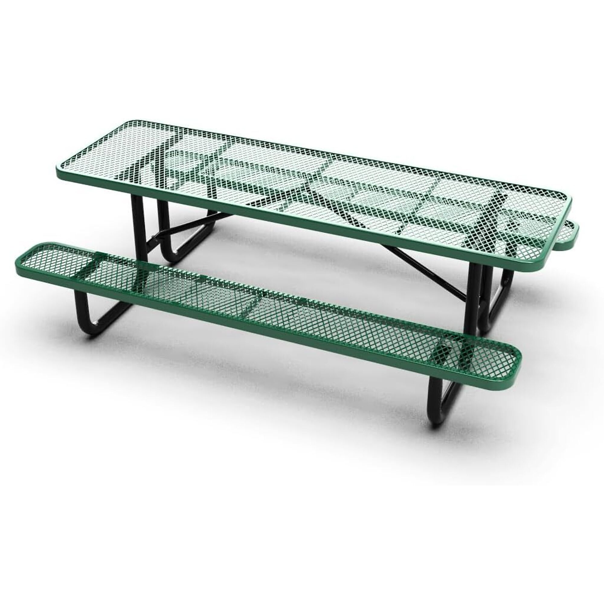 Park Elements, 8ft. thermoplastic coated commercial picnic table, Table Shape Rectangle, Primary Color Green, Height 30 in, Model CD-96PT-GRN