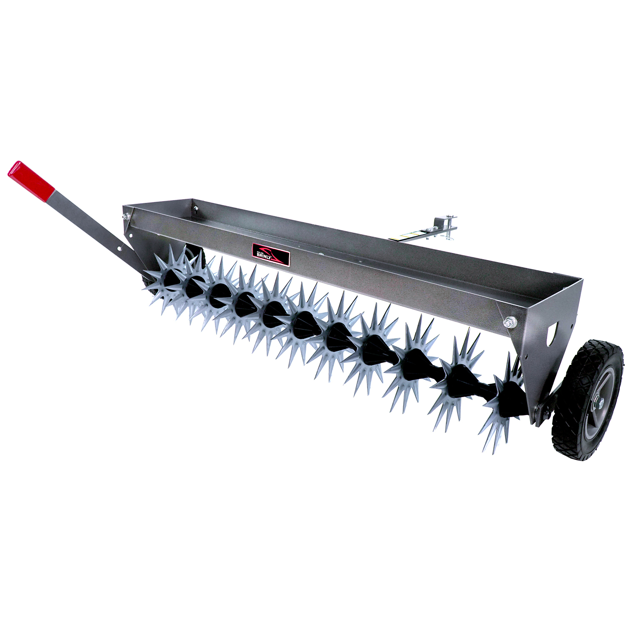 Brinly-Hardy, 40Inch Tow-Behind Spike Aerator, Gunmetal with Wheels, Working Width 40 in, Model SAT2-40BH-S