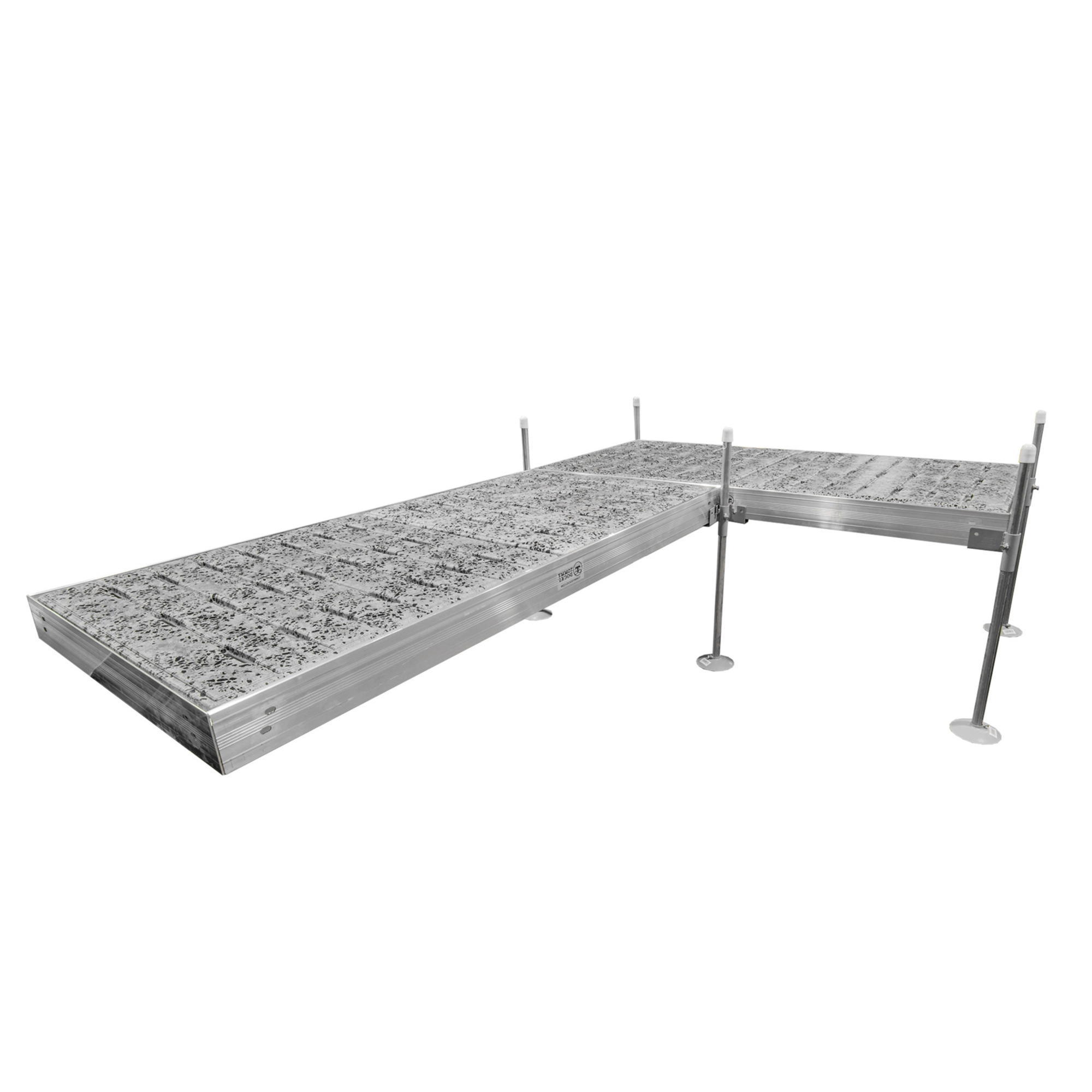 Tommy Docks, 12ft. L-Shaped Terrazzo Aluminum, Product Type Dock, Length 48 in, Width 96 in, Model TDLADT-40032