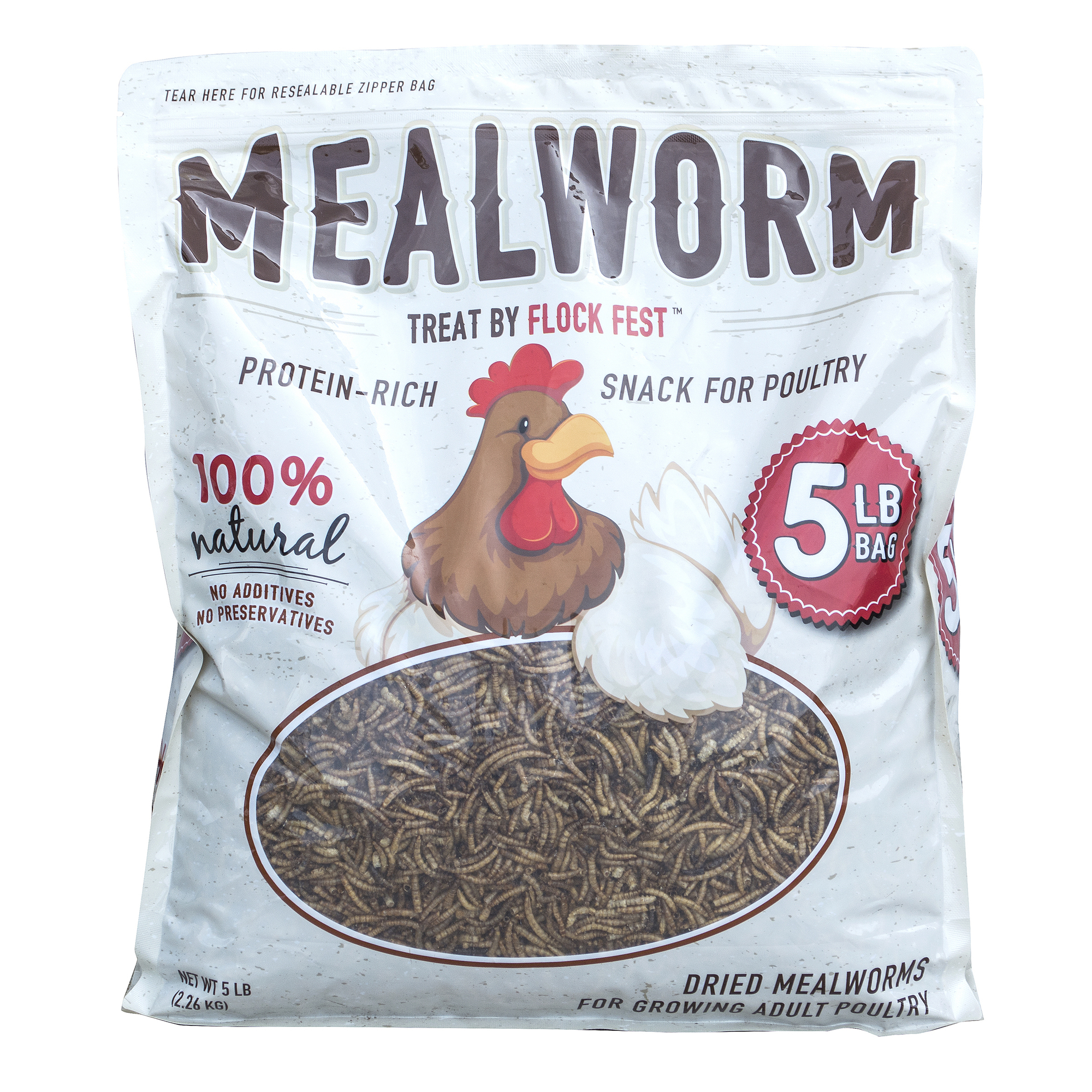 Buffalo Tools, Dried Mealworms 5 Lbs Bag for Chickens, Birds, Etc, Model DMW5