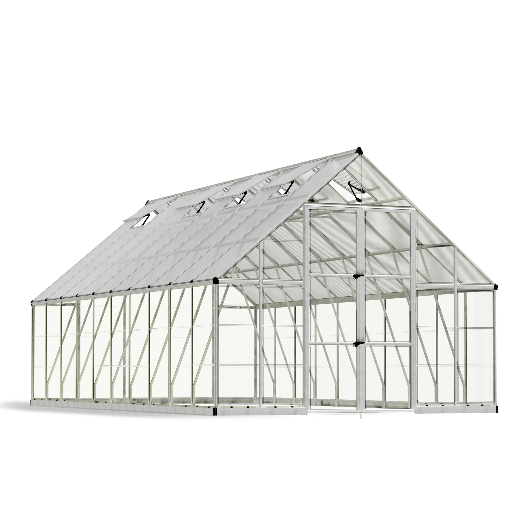 Poly-Tex Inc., Balance 10ft. x 20ft. Greenhouse - Silver, Length 237.8 in, Width 119.7 in, Center Height 101.2 in, Model 707012