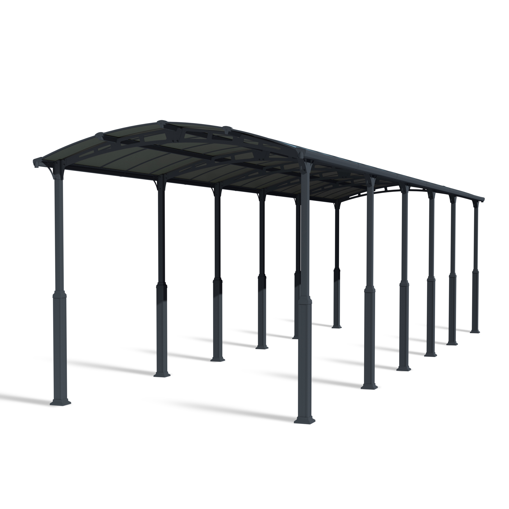 Poly-Tex Inc., Palram - Canopia Arcadia Alpine 12ft. x 42ft. Carport, Width 235 in, Height 118 in, Cover Material Polycarbonate, Model 705917
